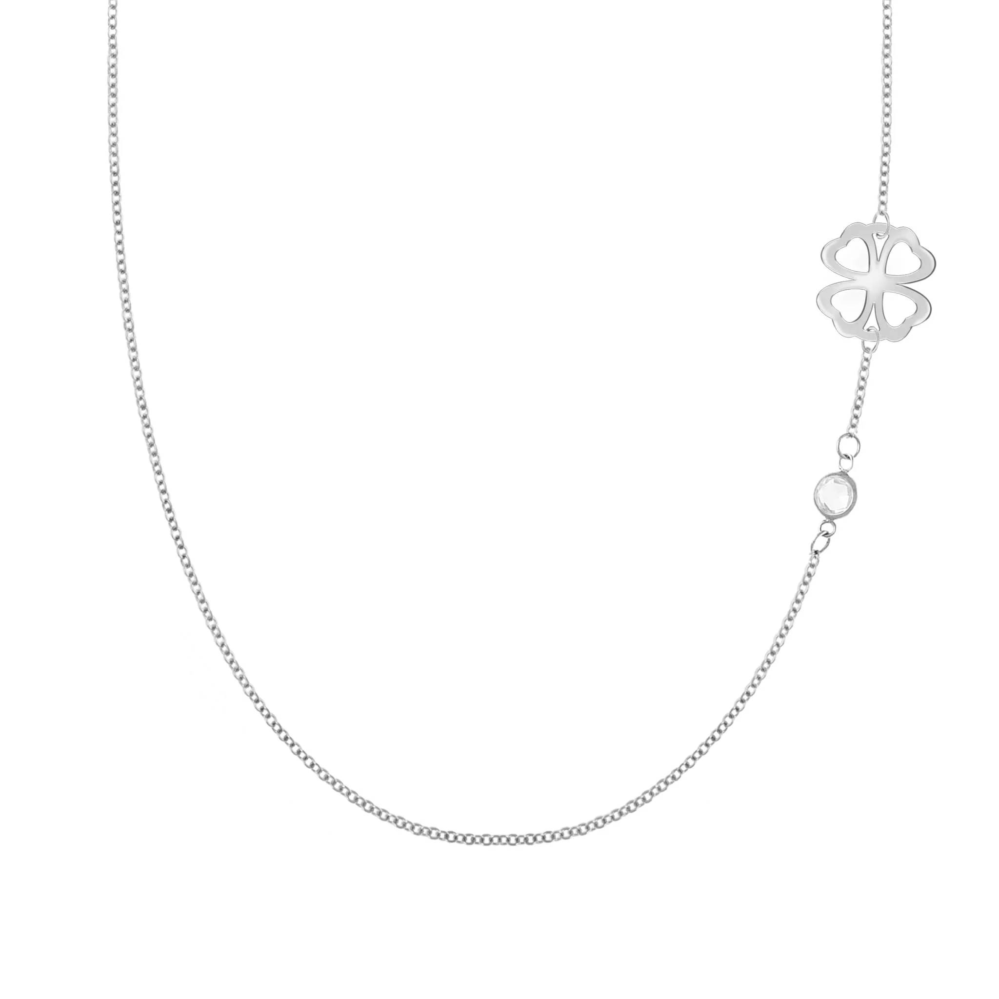 Clover & Petite 1 Birthstone Necklace in 14k Gold - Image 5