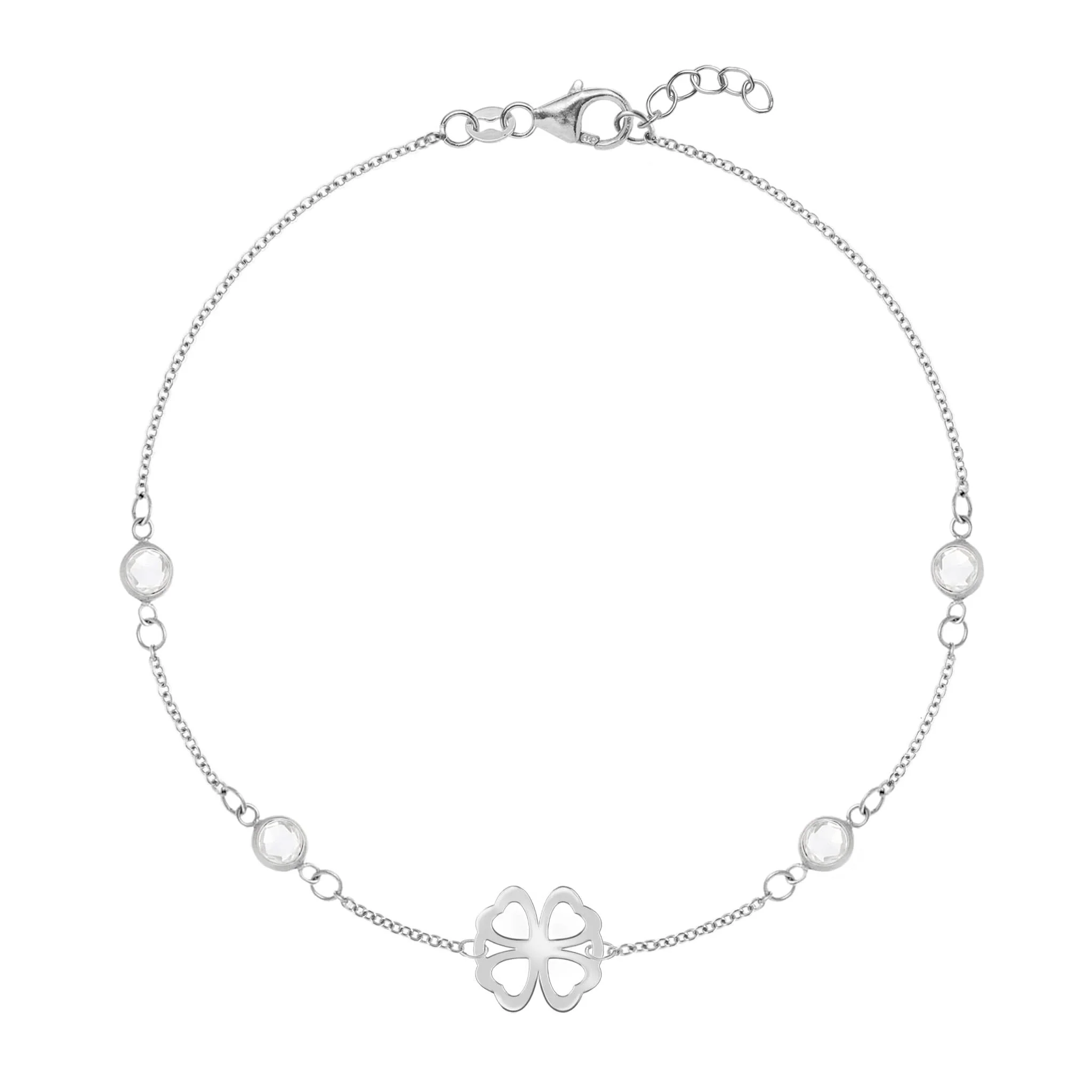 Clover & Petite 4 Birthstone Bracelet in 14k Gold - Image 5