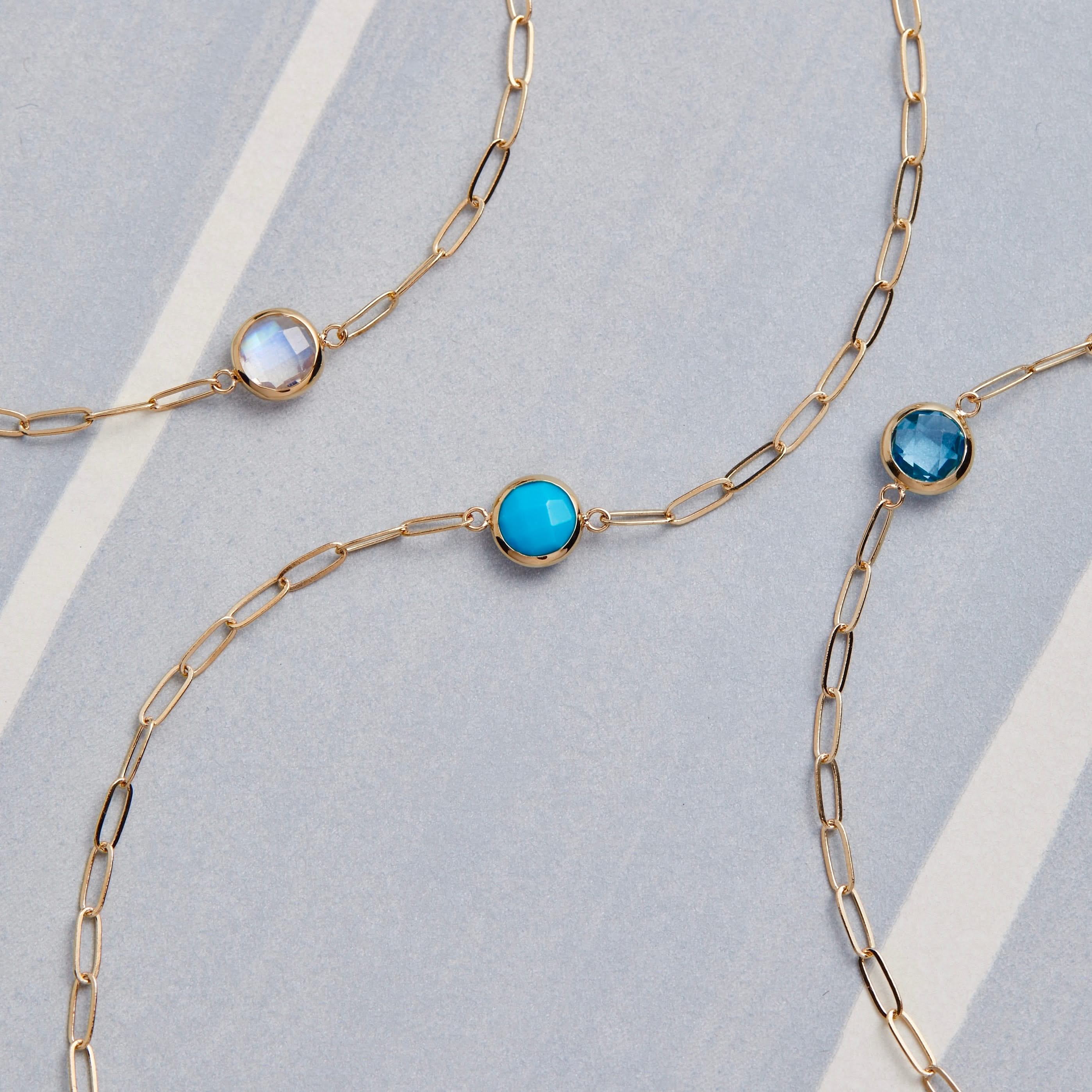 Grand 1 Birthstone Adelaide Mini Bracelet in 14k Gold - Image 8