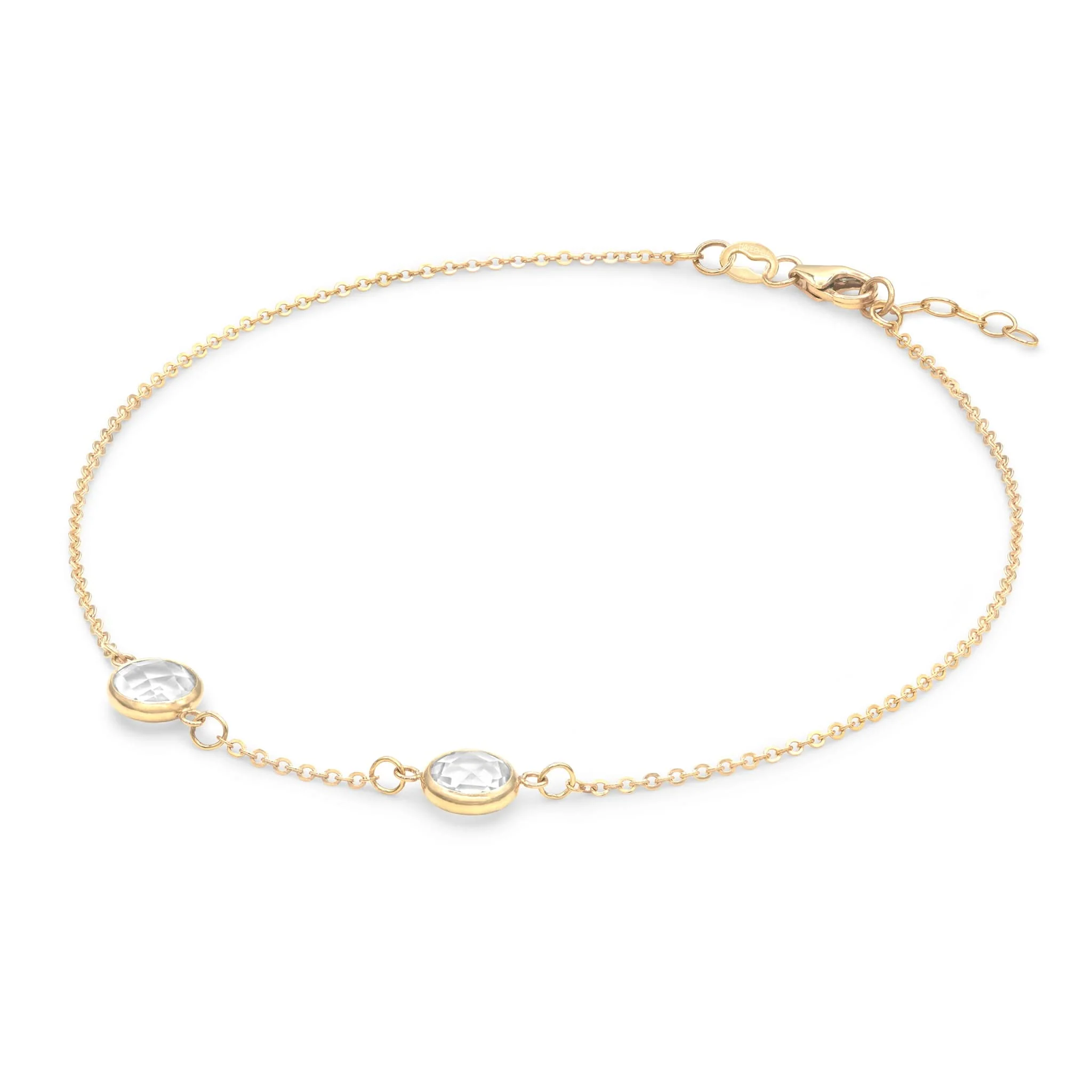 Grand 2 Birthstone Bracelet in 14k Gold - Image 4