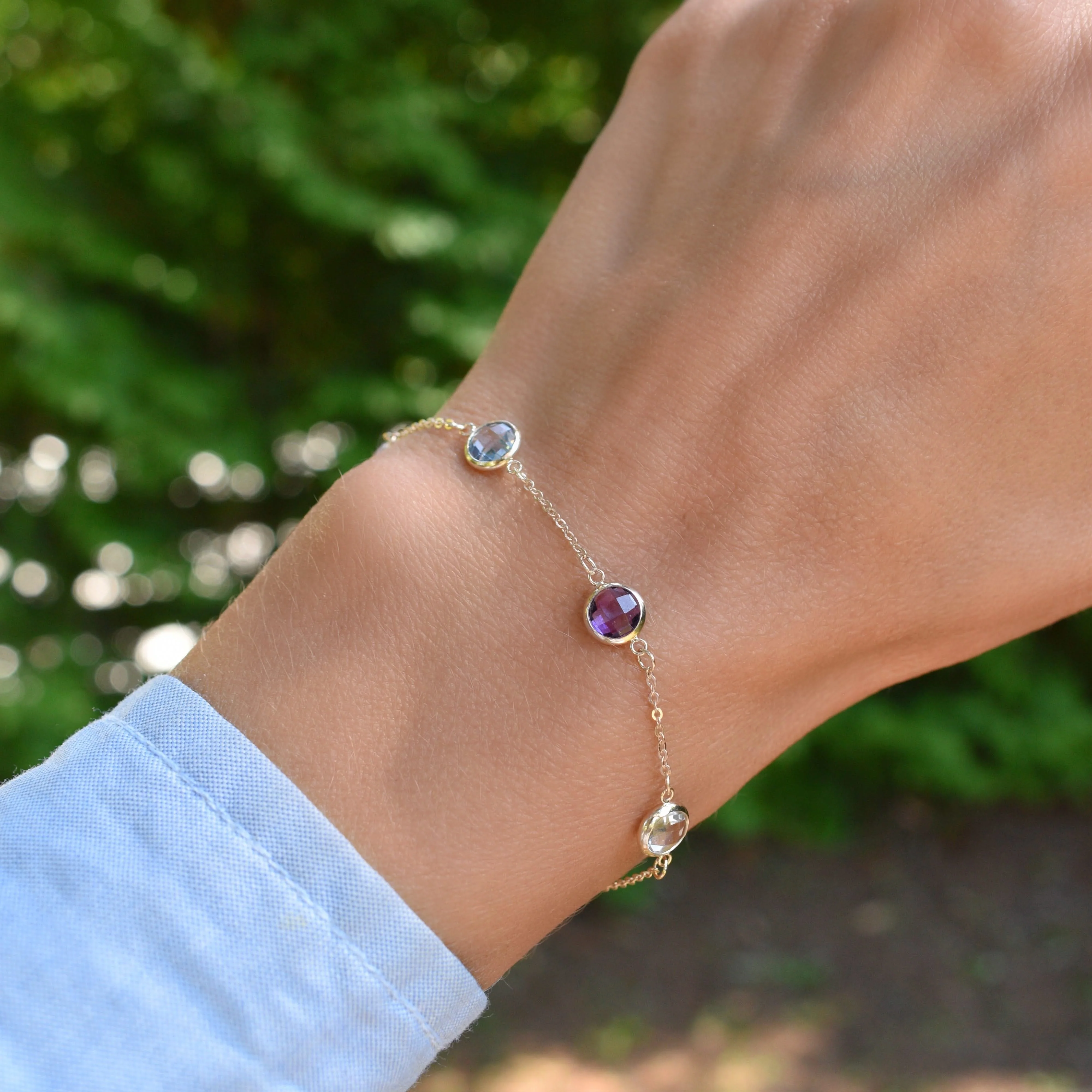 Grand 4 Birthstone Bracelet in 14k Gold - Image 2