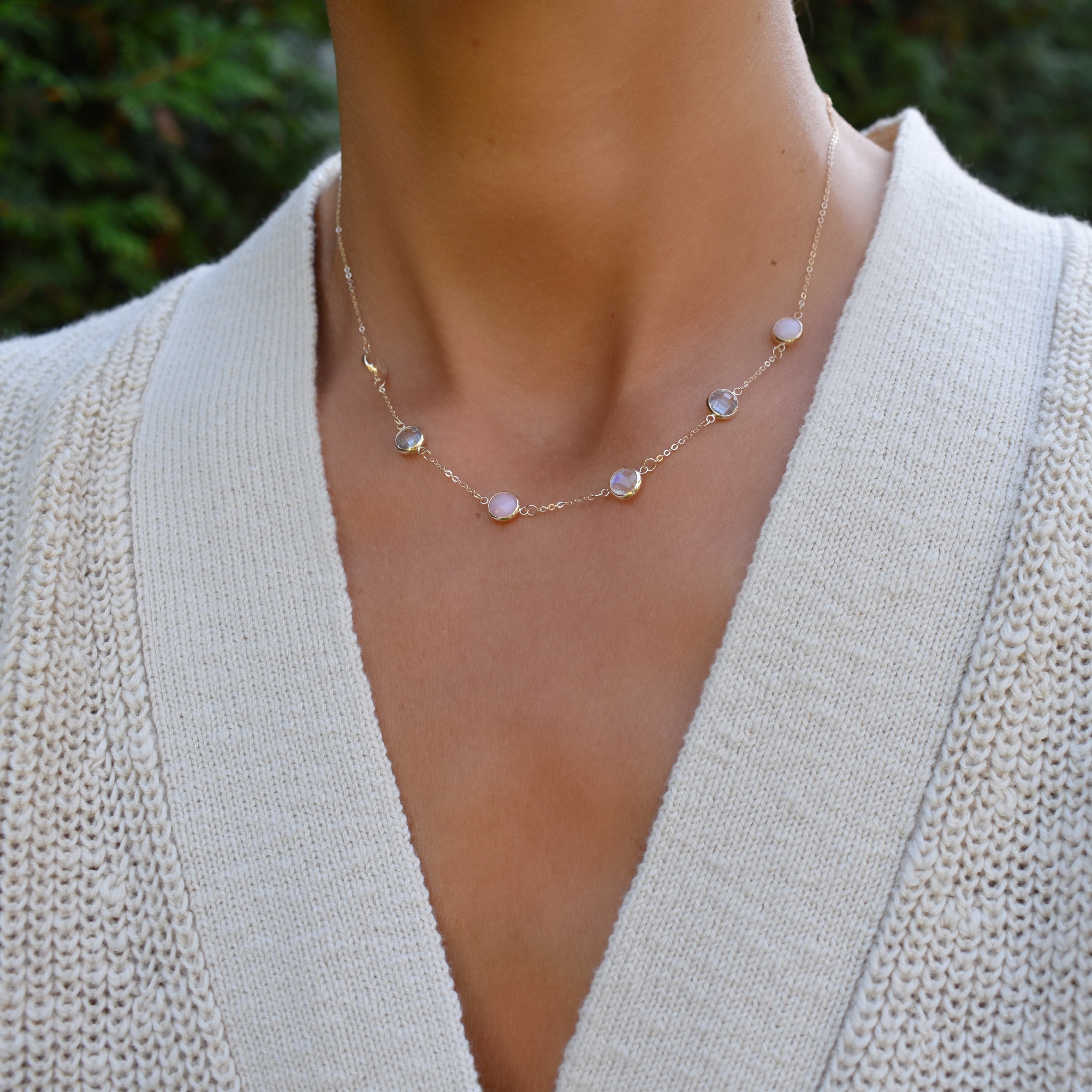 Grand 6 Birthstone Necklace in 14k Gold - Image 2