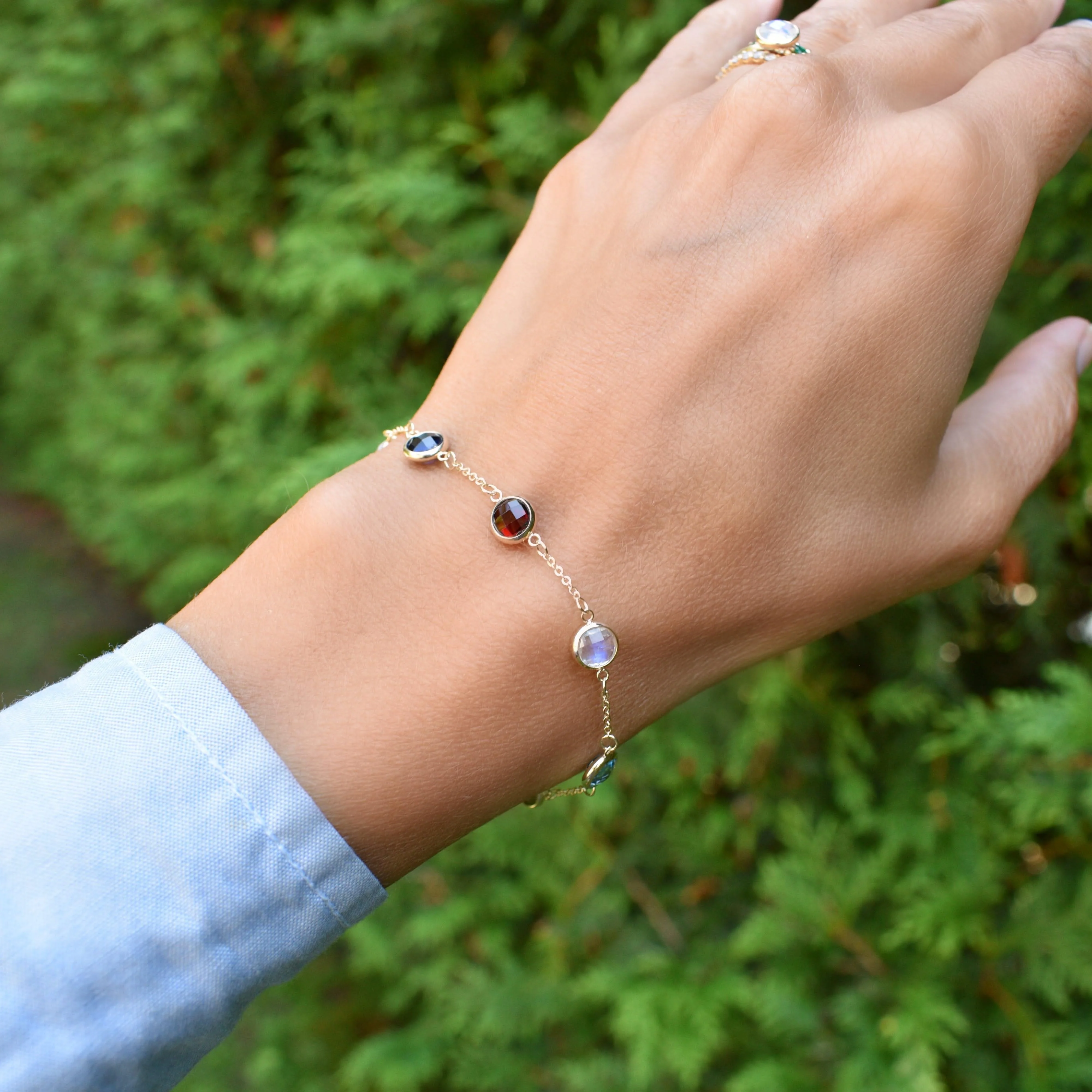 Grand 7 Birthstone Bracelet in 14k Gold - Image 2