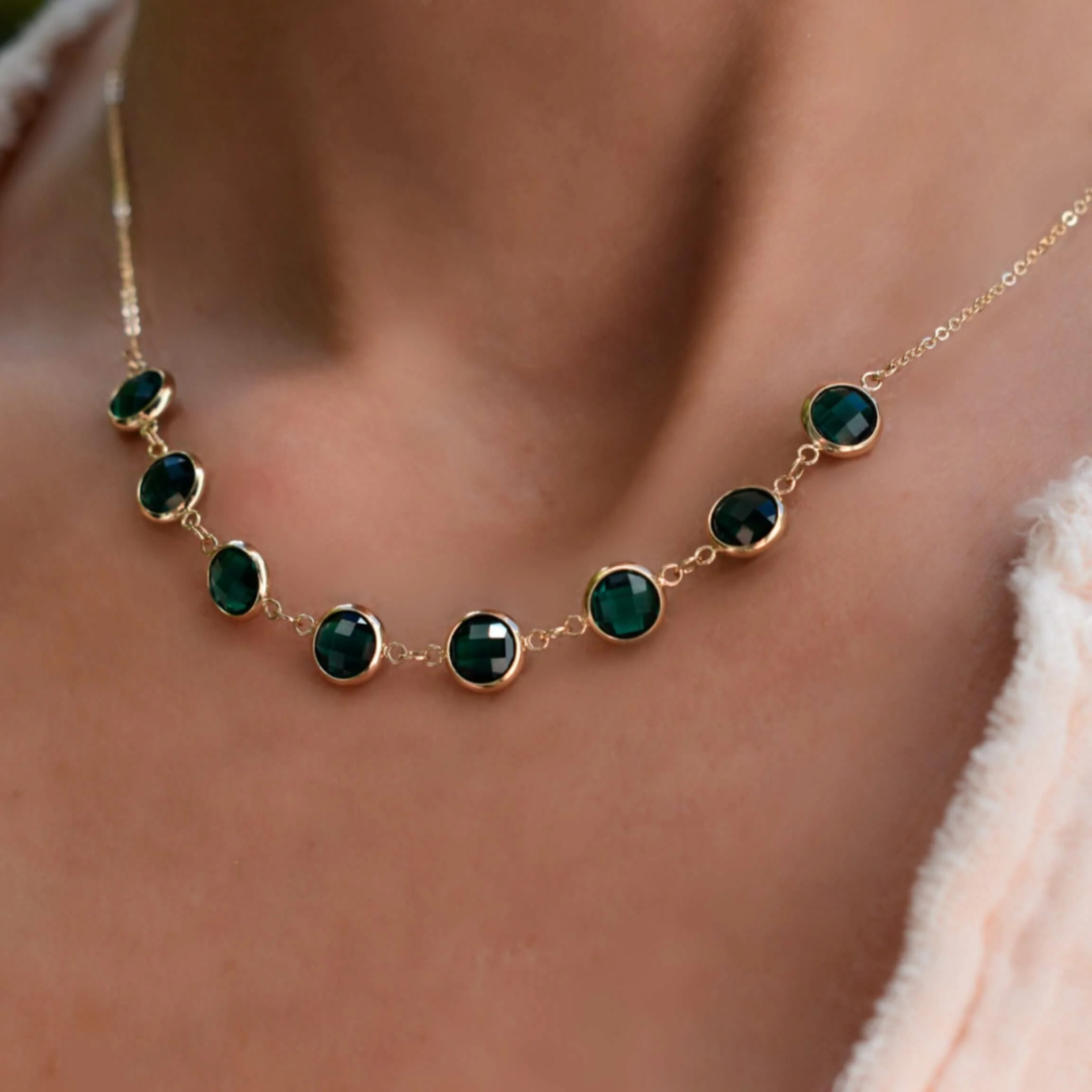 Grand 8 Connected Birthstone Necklace in 14k Gold - Image 3