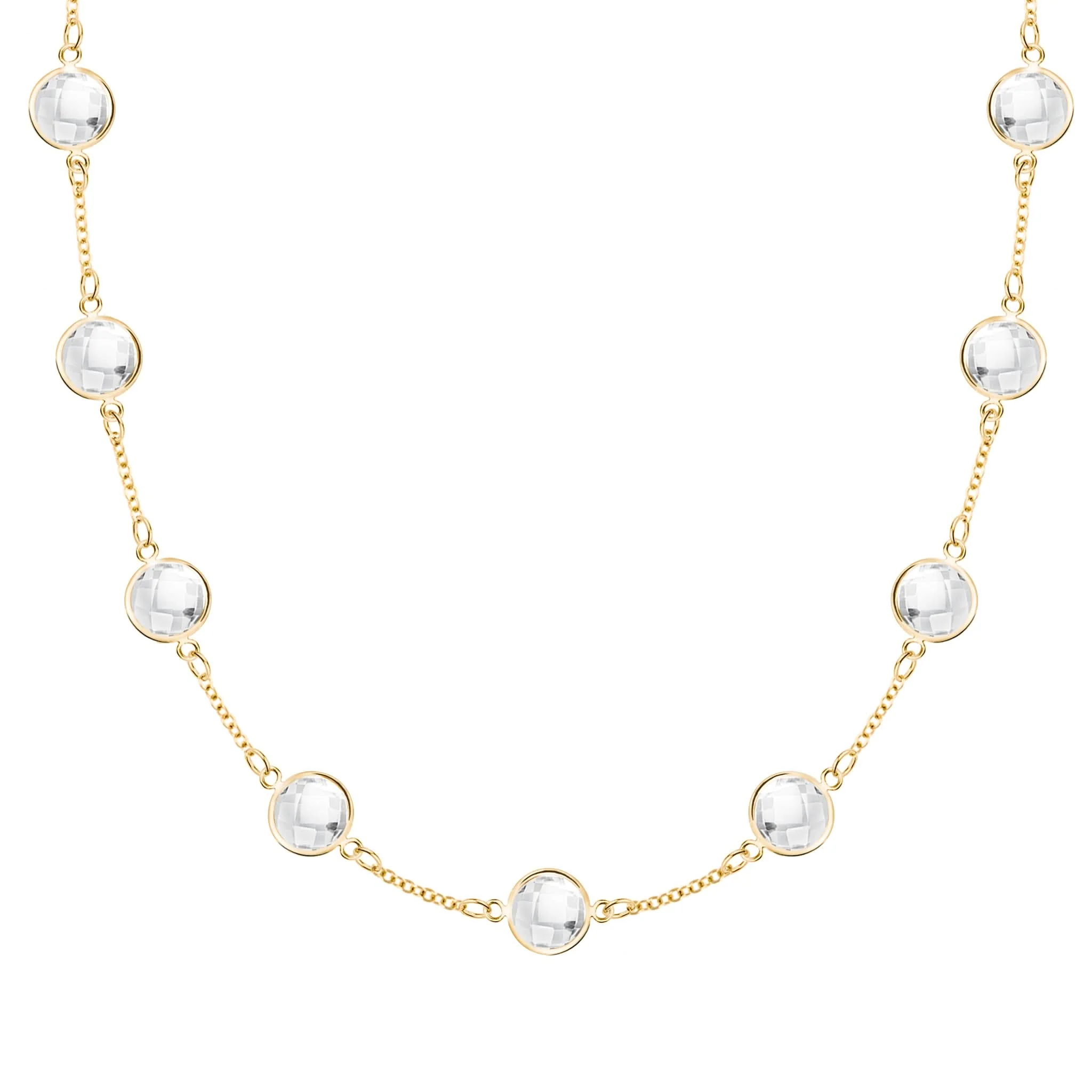 Grand 9 Birthstone Necklace in 14k Gold