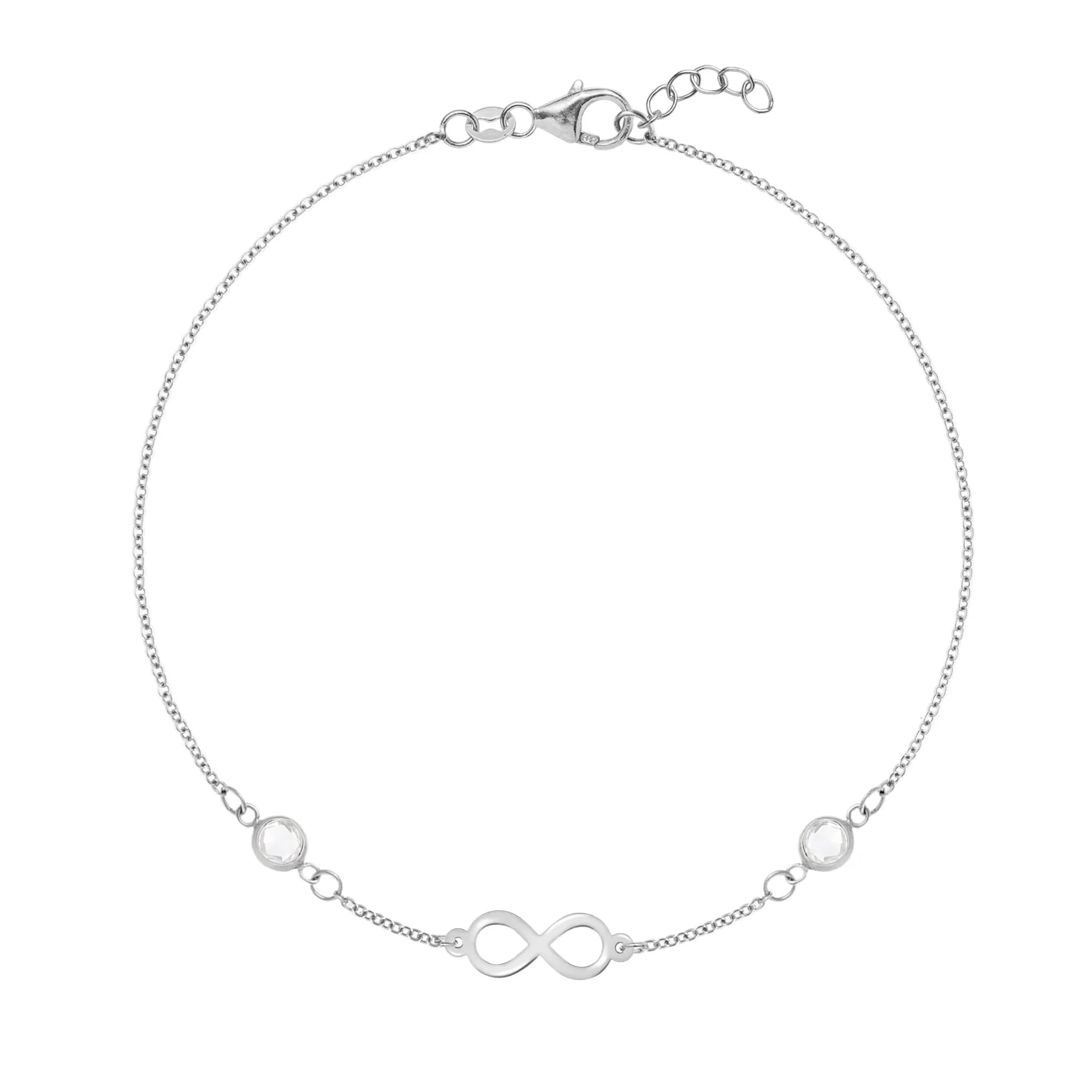 Infinity & Petite 2 Birthstone Bracelet in 14k Gold - Image 5