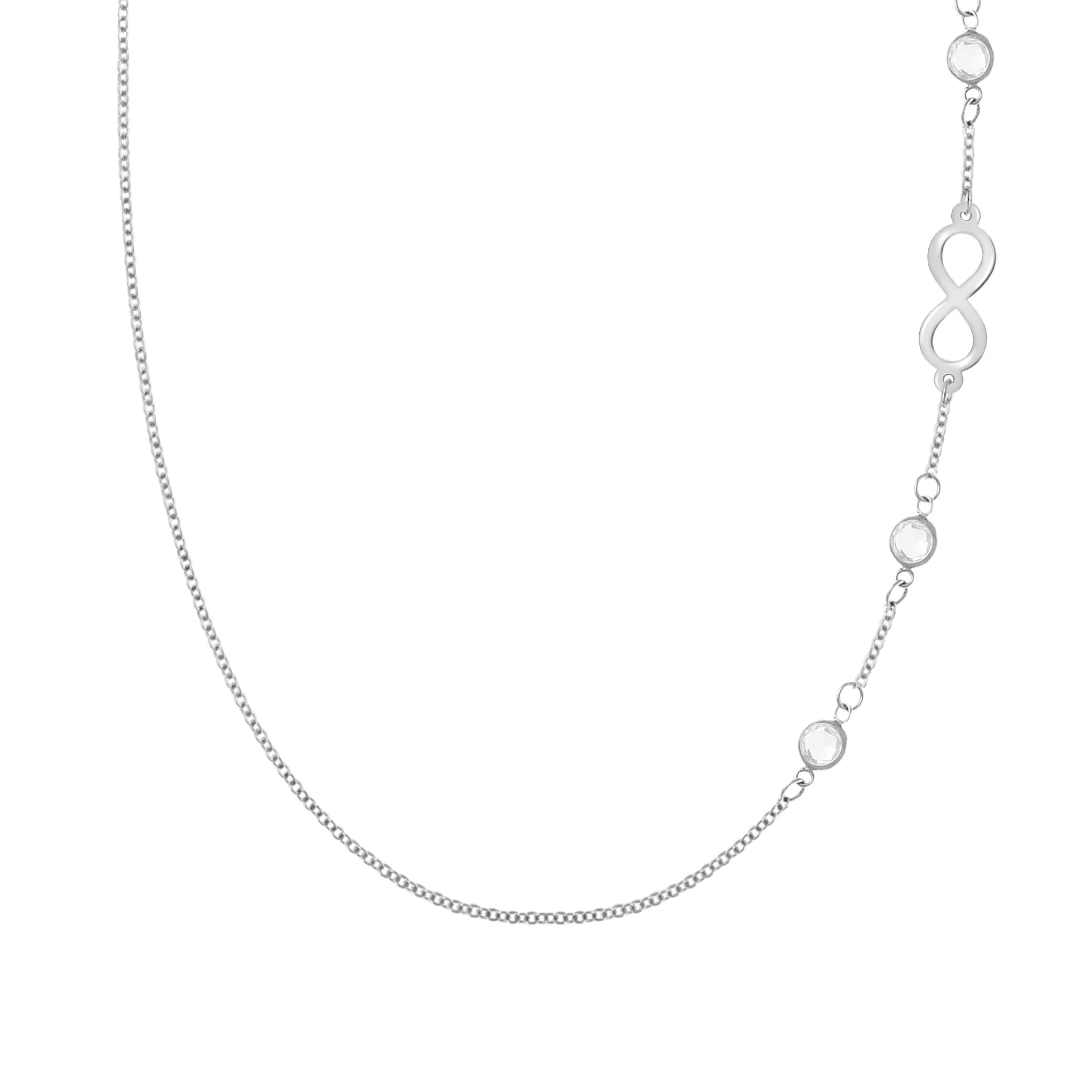 Infinity & Petite 3 Birthstone Necklace in 14k Gold - Image 5