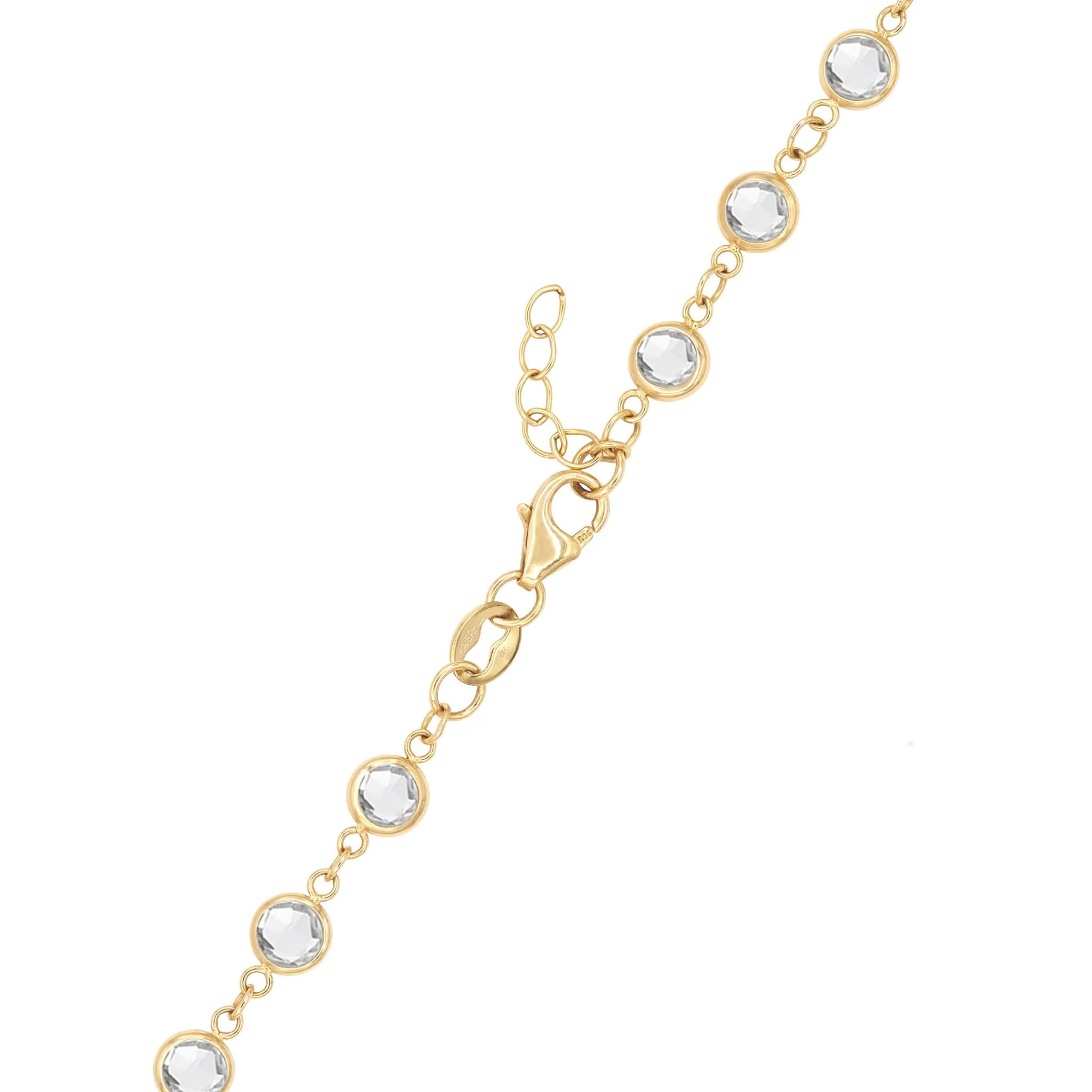Newport 3 Letter Birthstone Bracelet in 14k Gold - Image 4