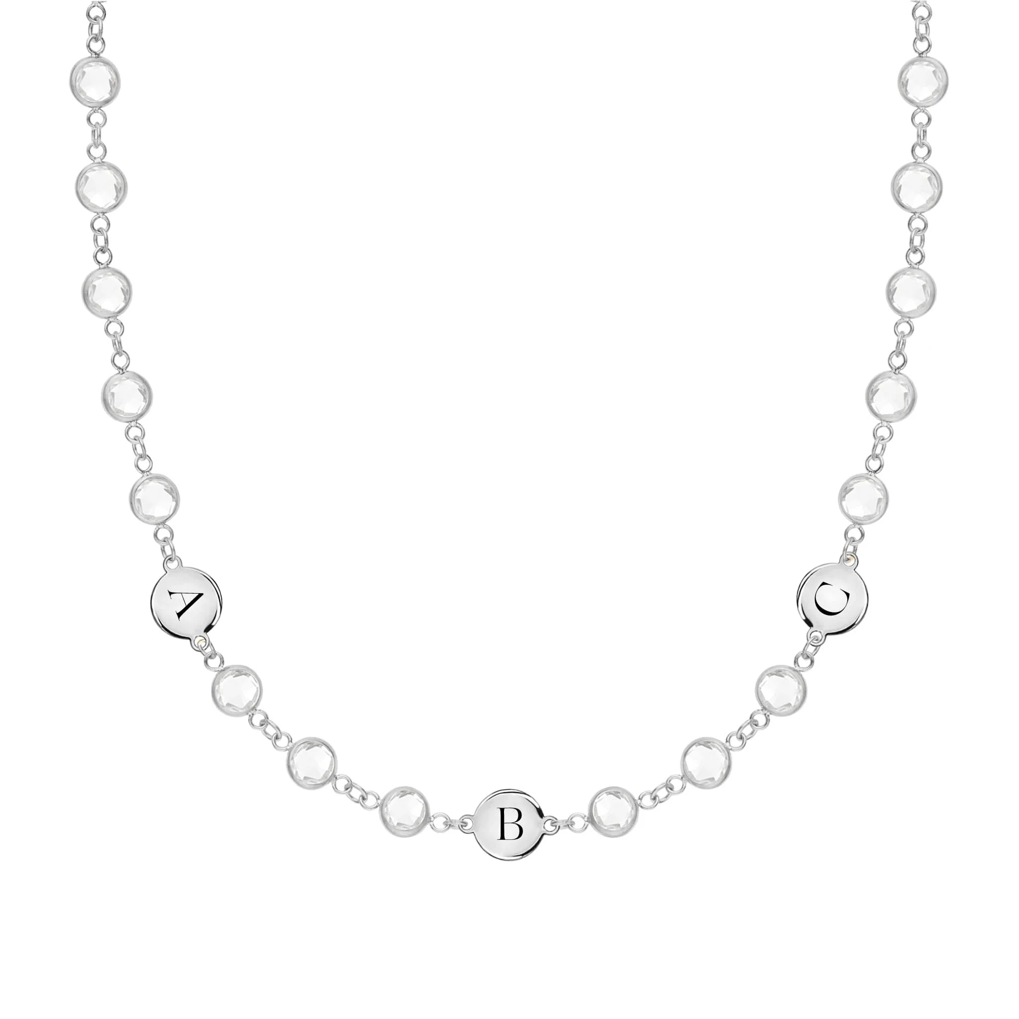 Newport 3 Letter Birthstone Necklace in 14k Gold - Image 4