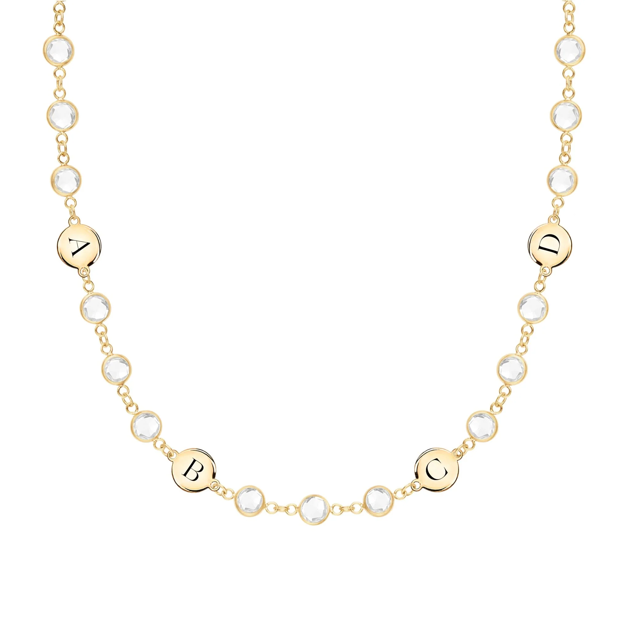 Newport 4 Letter Birthstone Necklace in 14k Gold