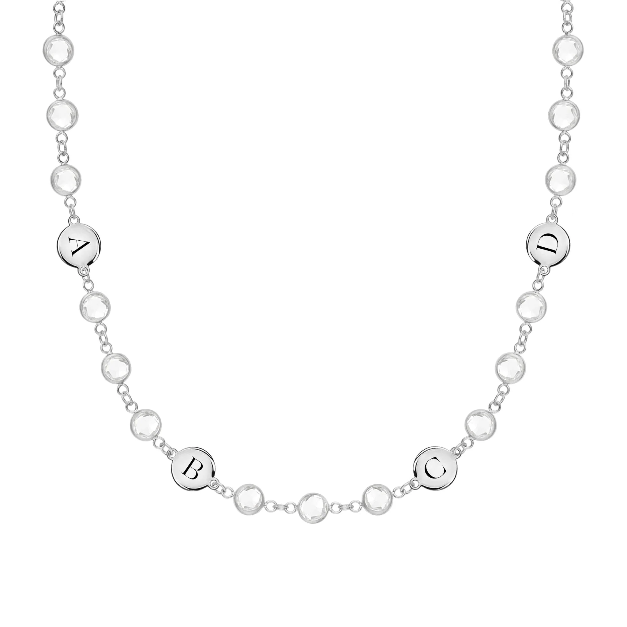 Newport 4 Letter Birthstone Necklace in 14k Gold - Image 6