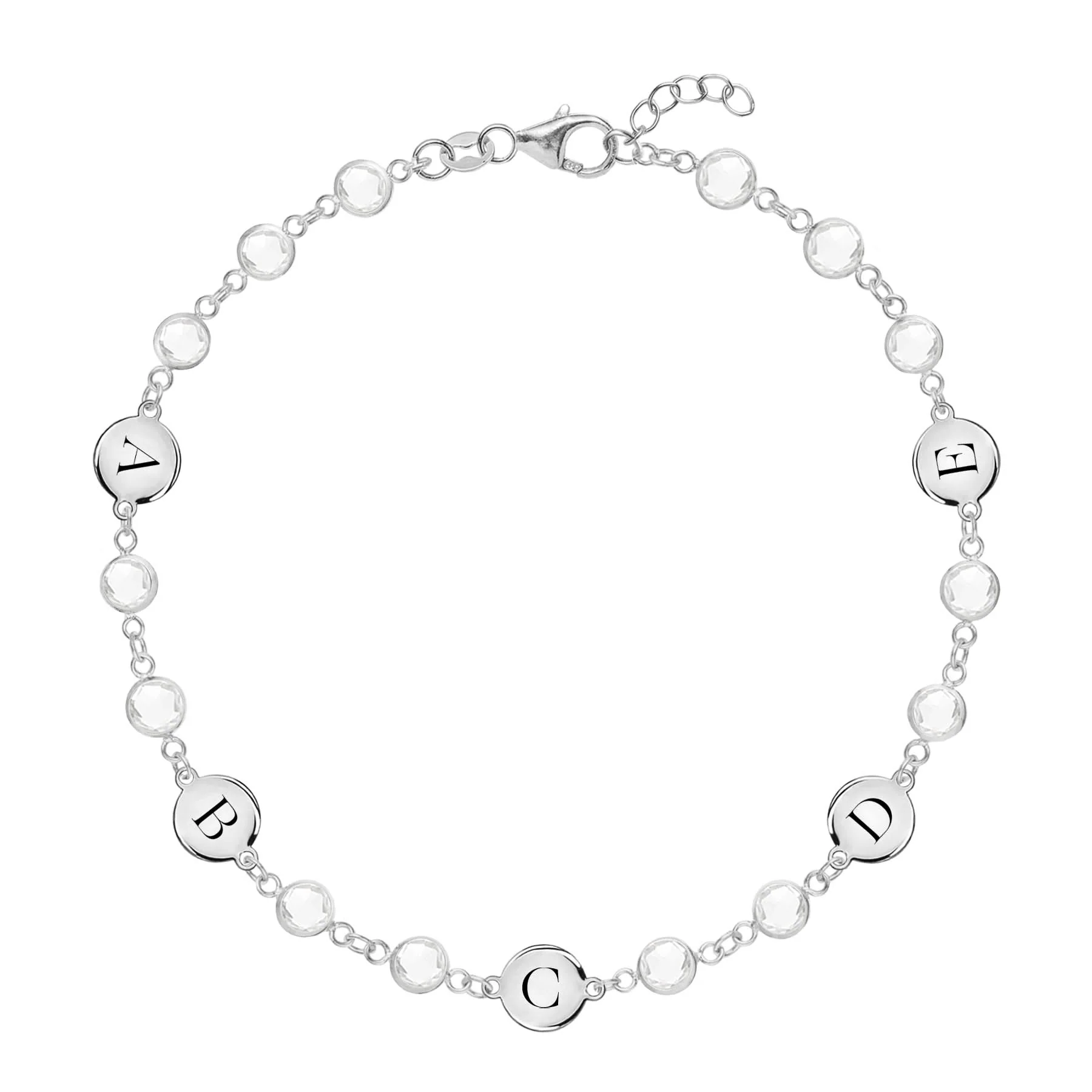 Newport 5 Letter Birthstone Bracelet in 14k Gold - Image 5