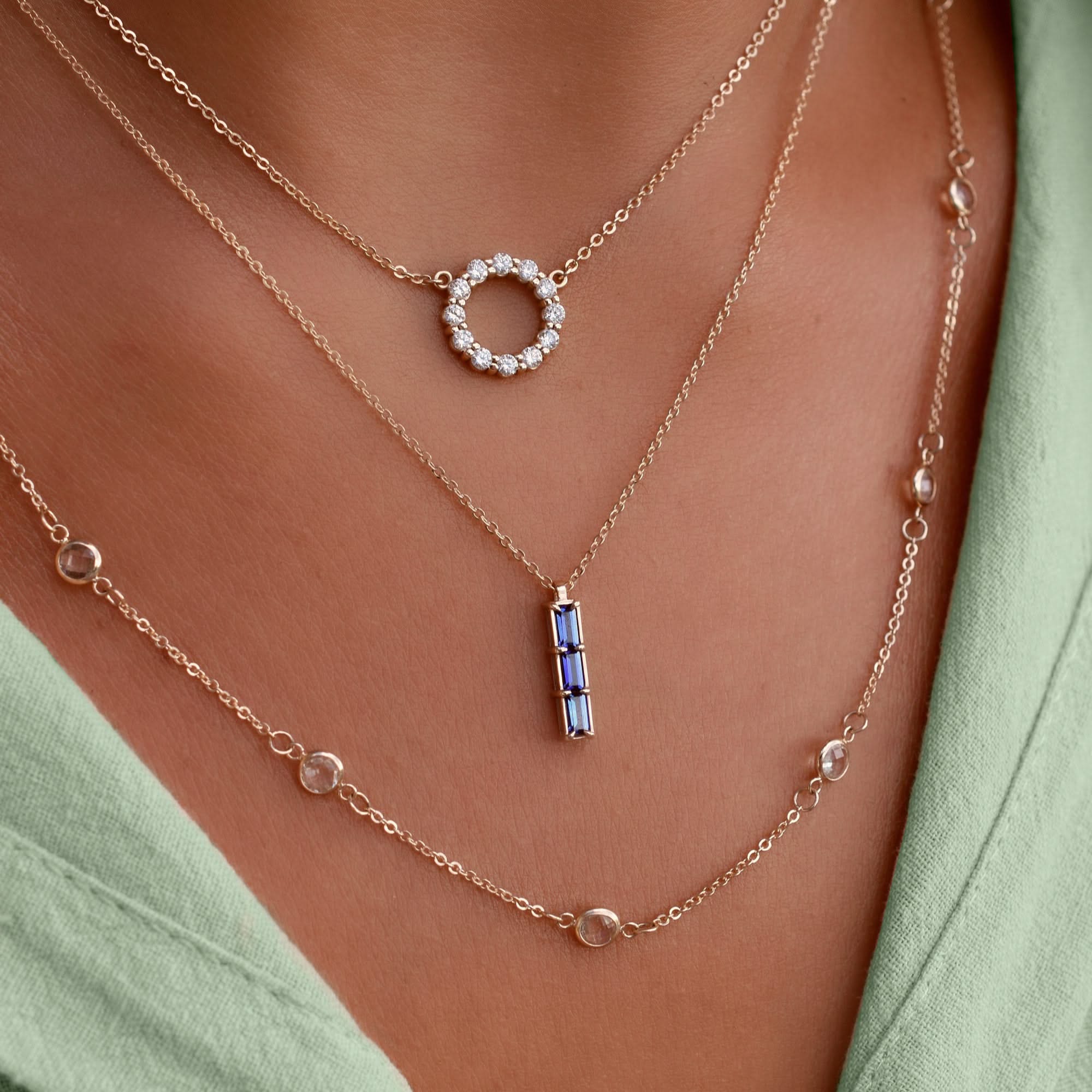 Providence 3 Birthstone Pendant in 14k Gold - Image 10