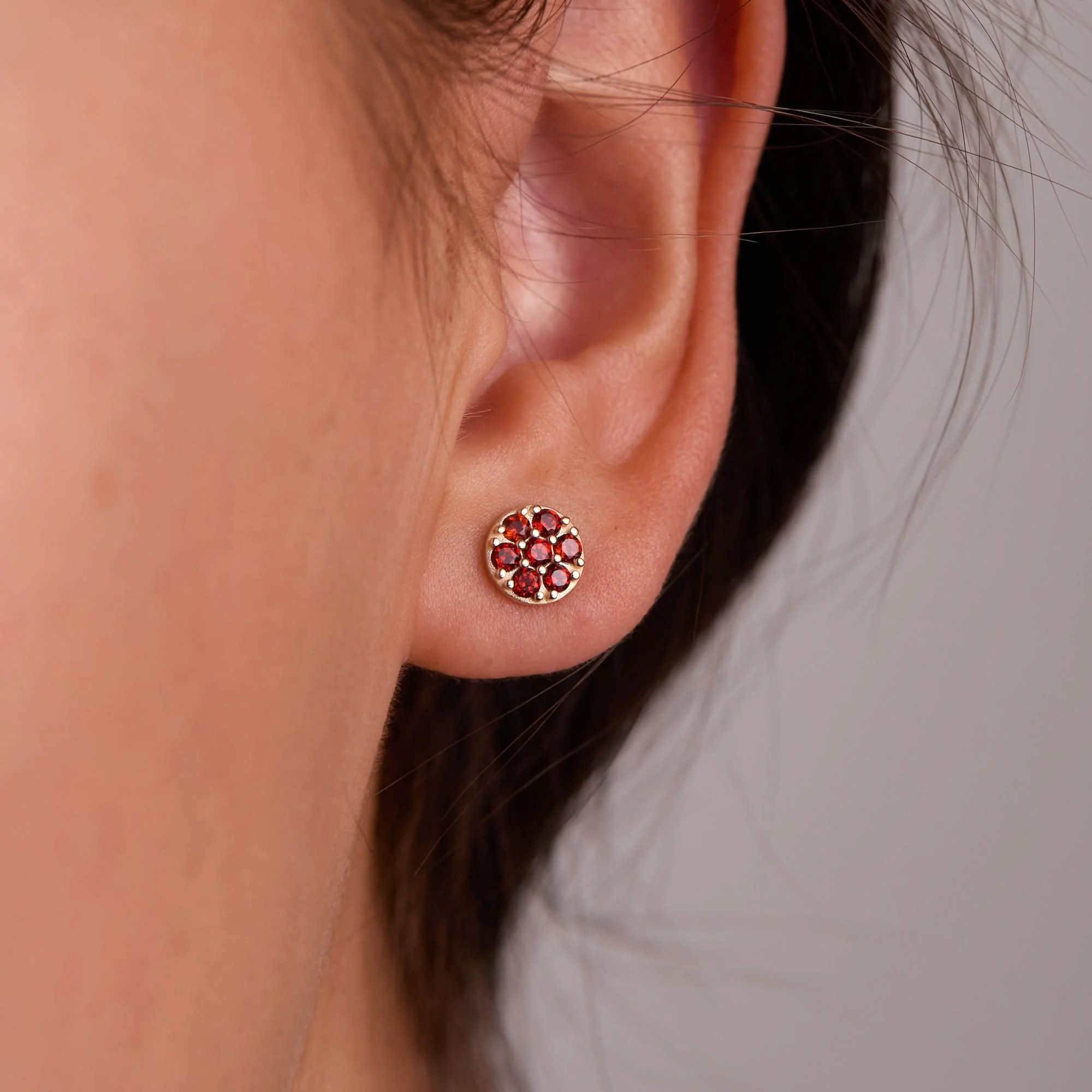 Rosecliff Birthstone Mini Stud Earrings in 14k Gold - Image 3