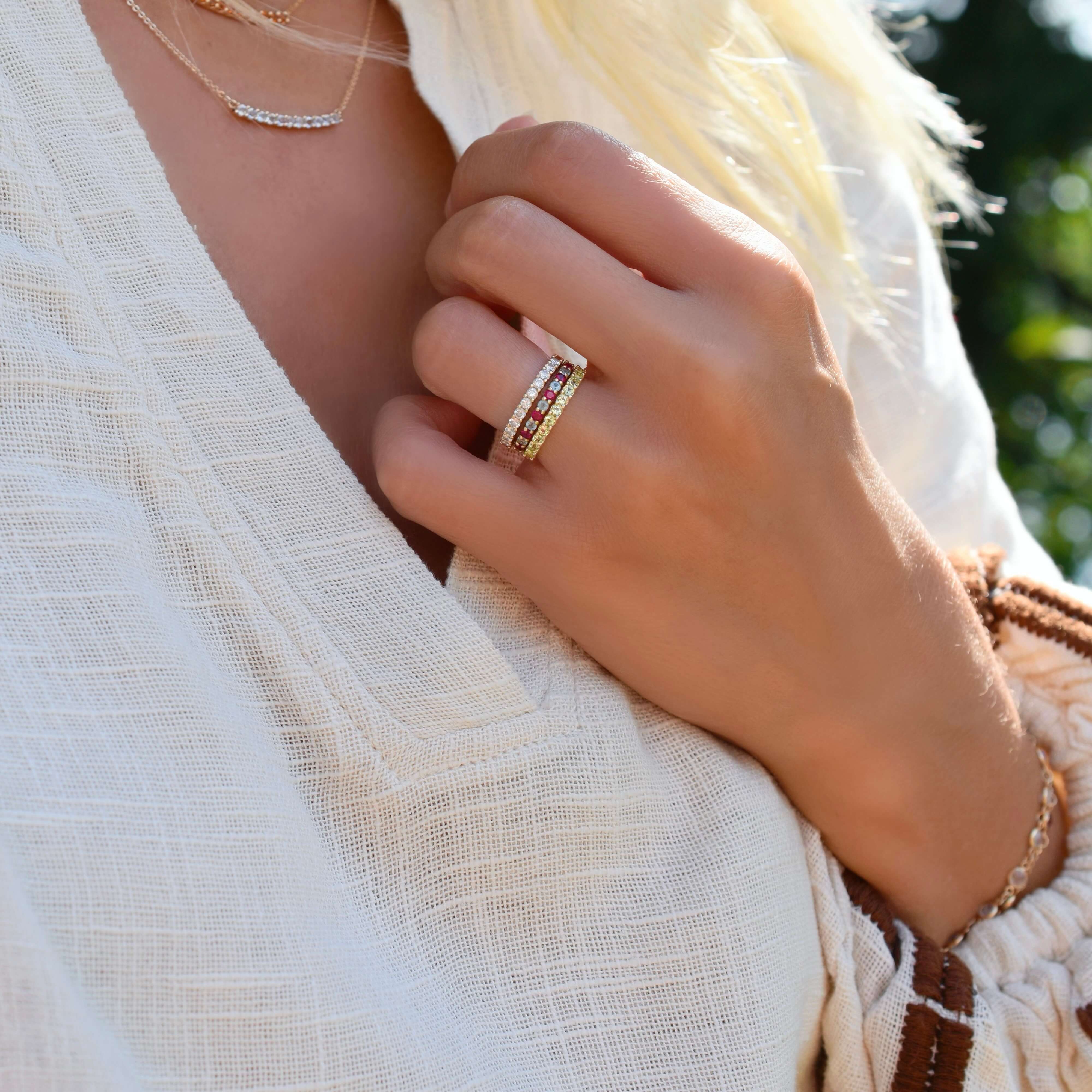 Rosecliff Birthstone Stackable Ring in 14k Gold - Image 17