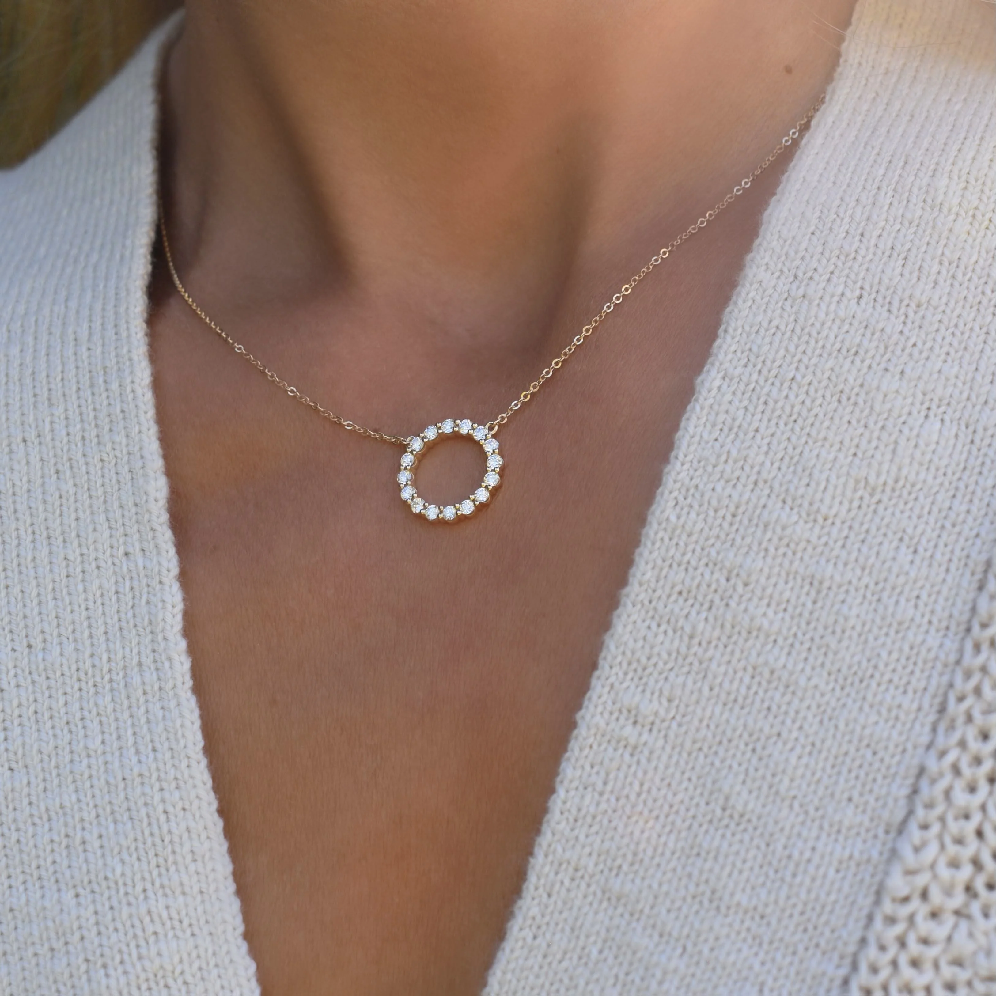 Rosecliff Circle Birthstone Necklace in 14k Gold - Image 12