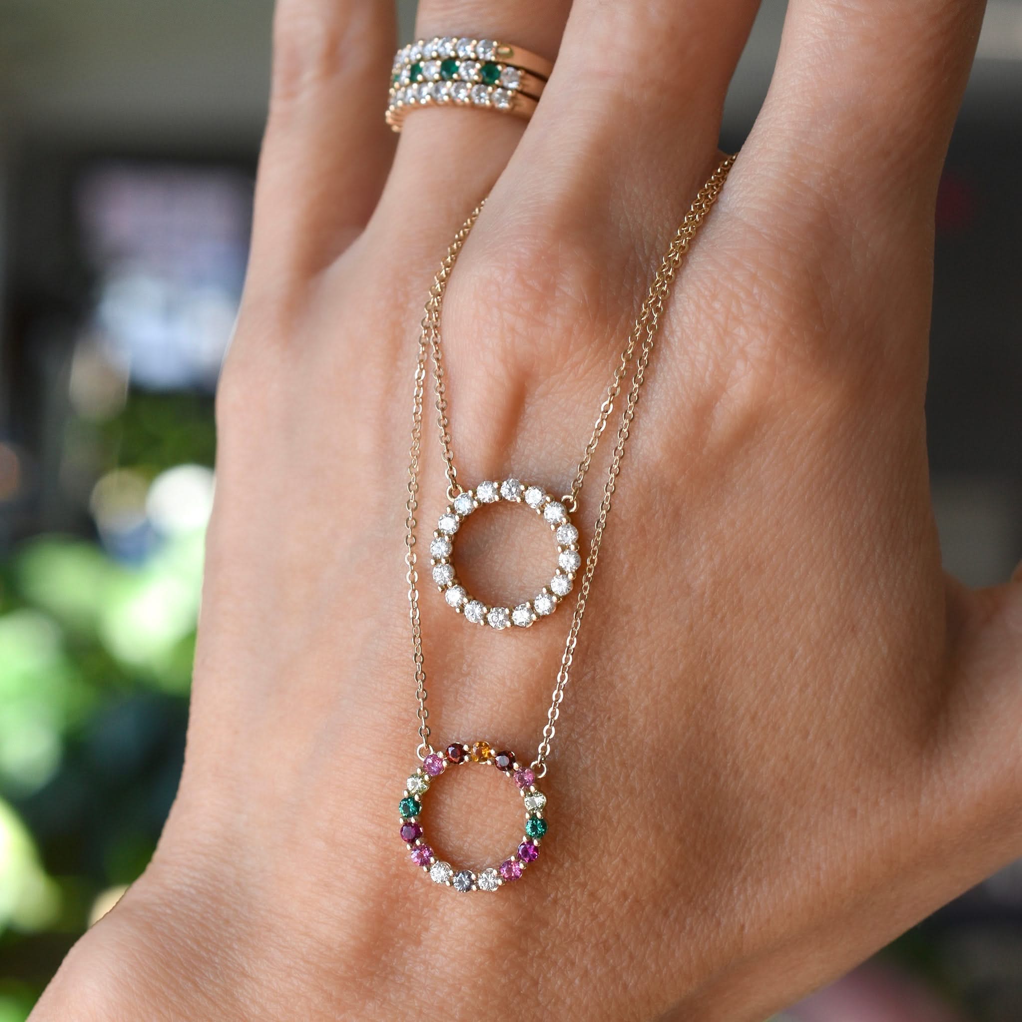 Rosecliff Circle Birthstone Necklace in 14k Gold - Image 9