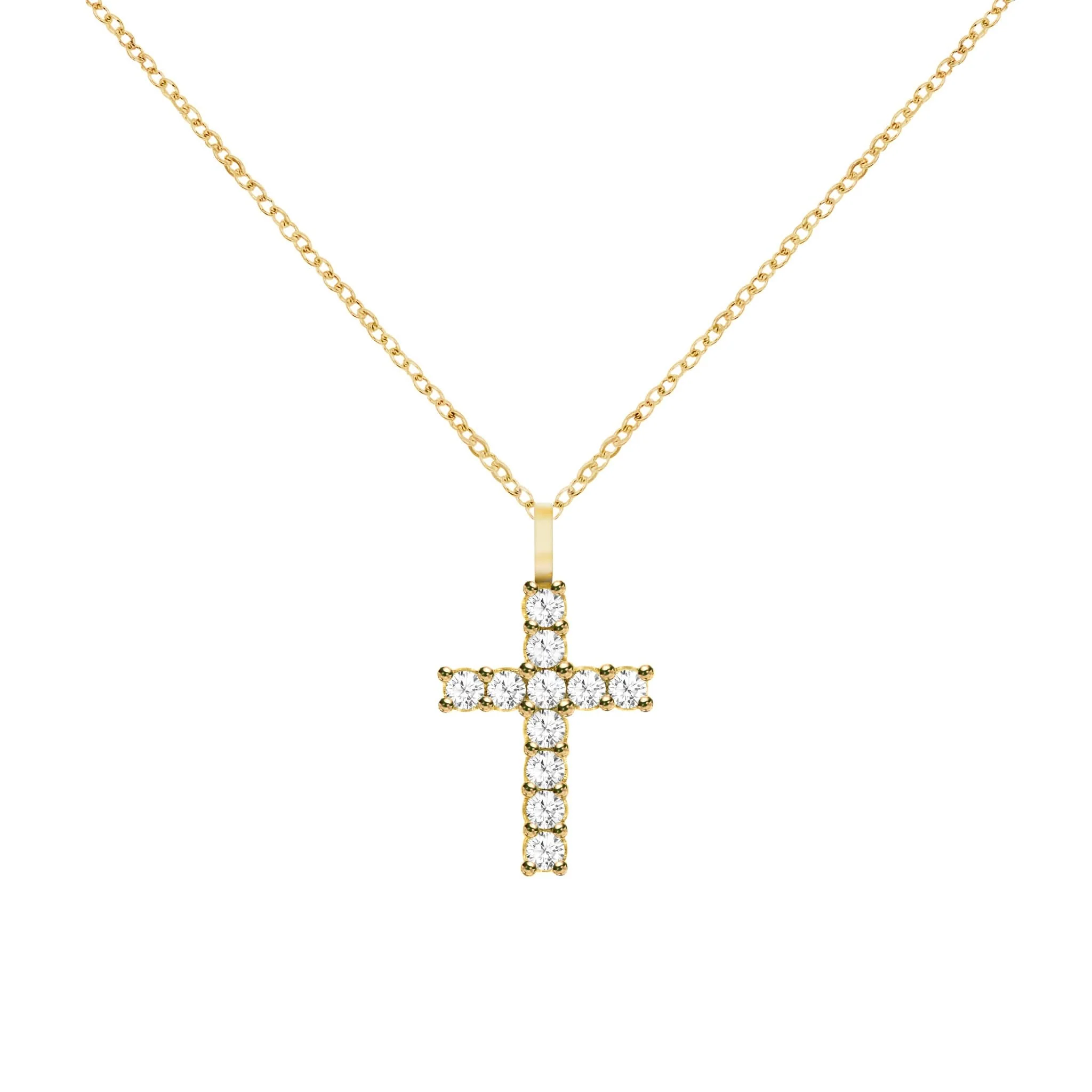 Rosecliff Cross Pendant in 14k Gold - Image 5