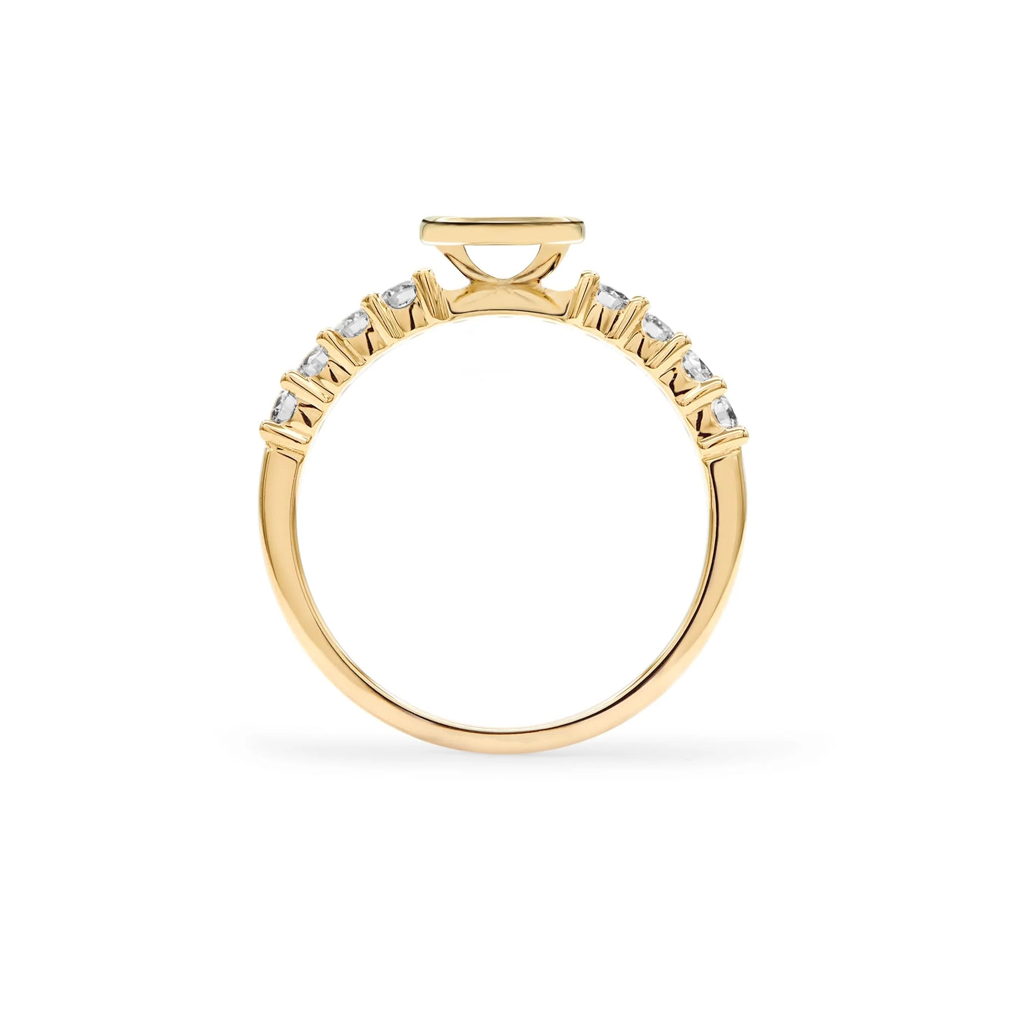 Rosecliff Letter Ring in 14k Gold - Image 4