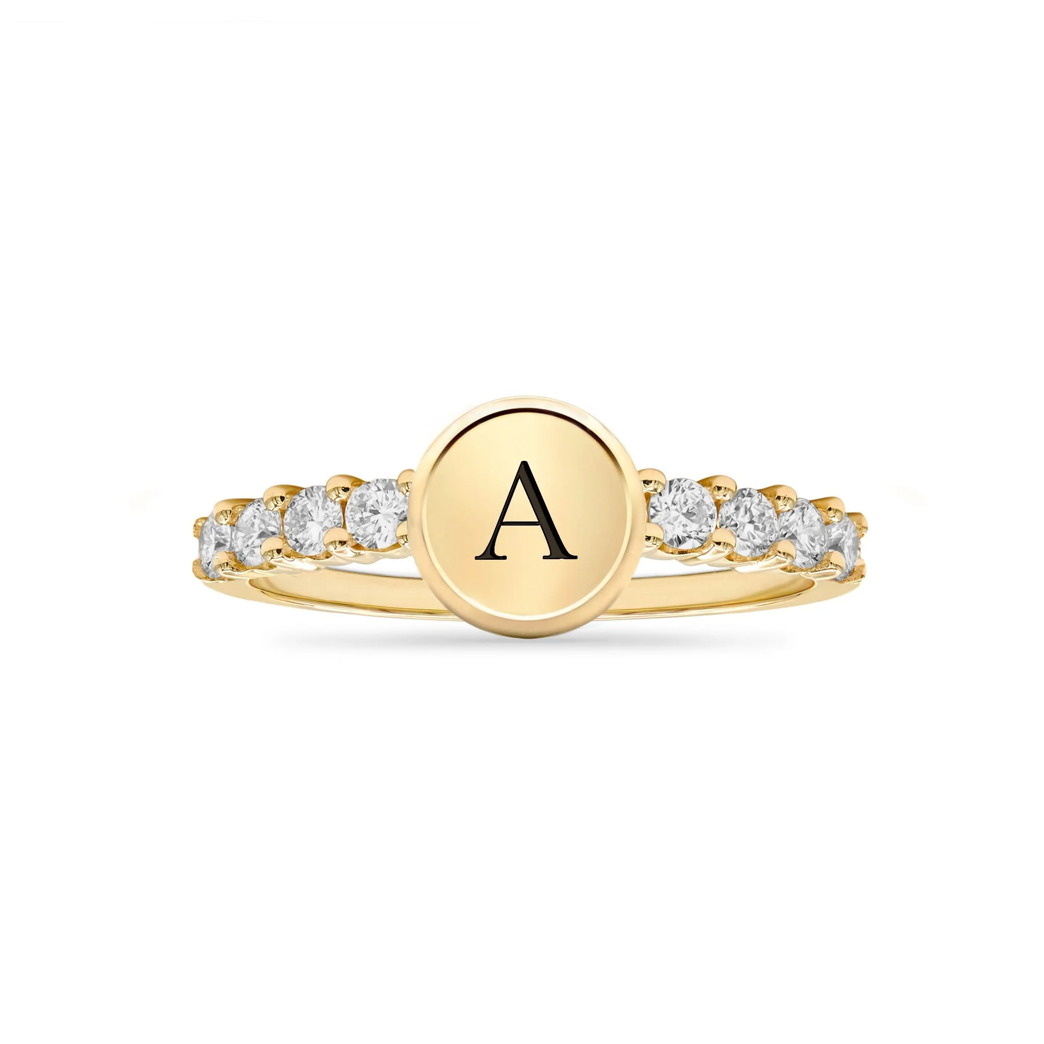 Rosecliff Letter Ring in 14k Gold - Image 5
