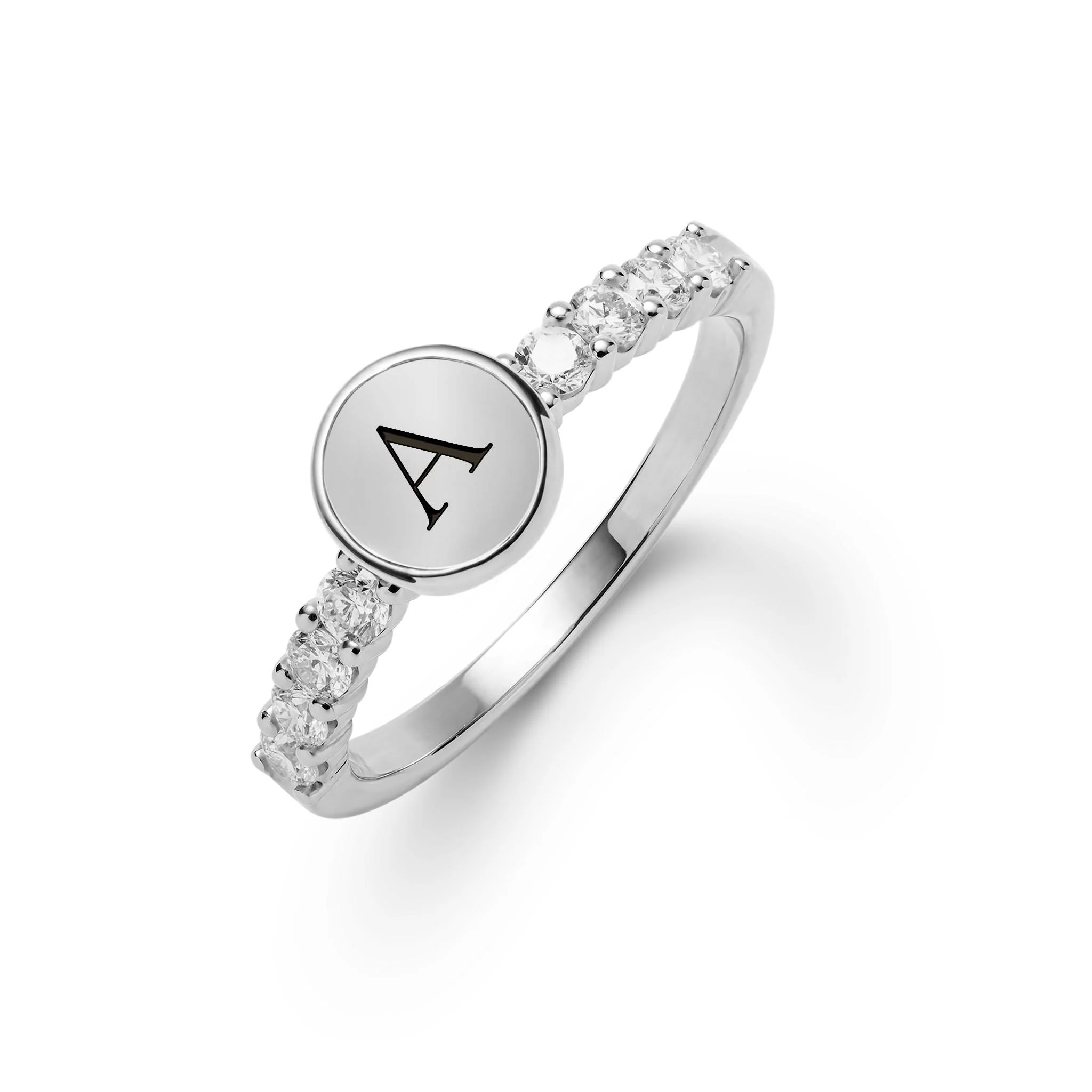 Rosecliff Letter Ring in 14k Gold - Image 8