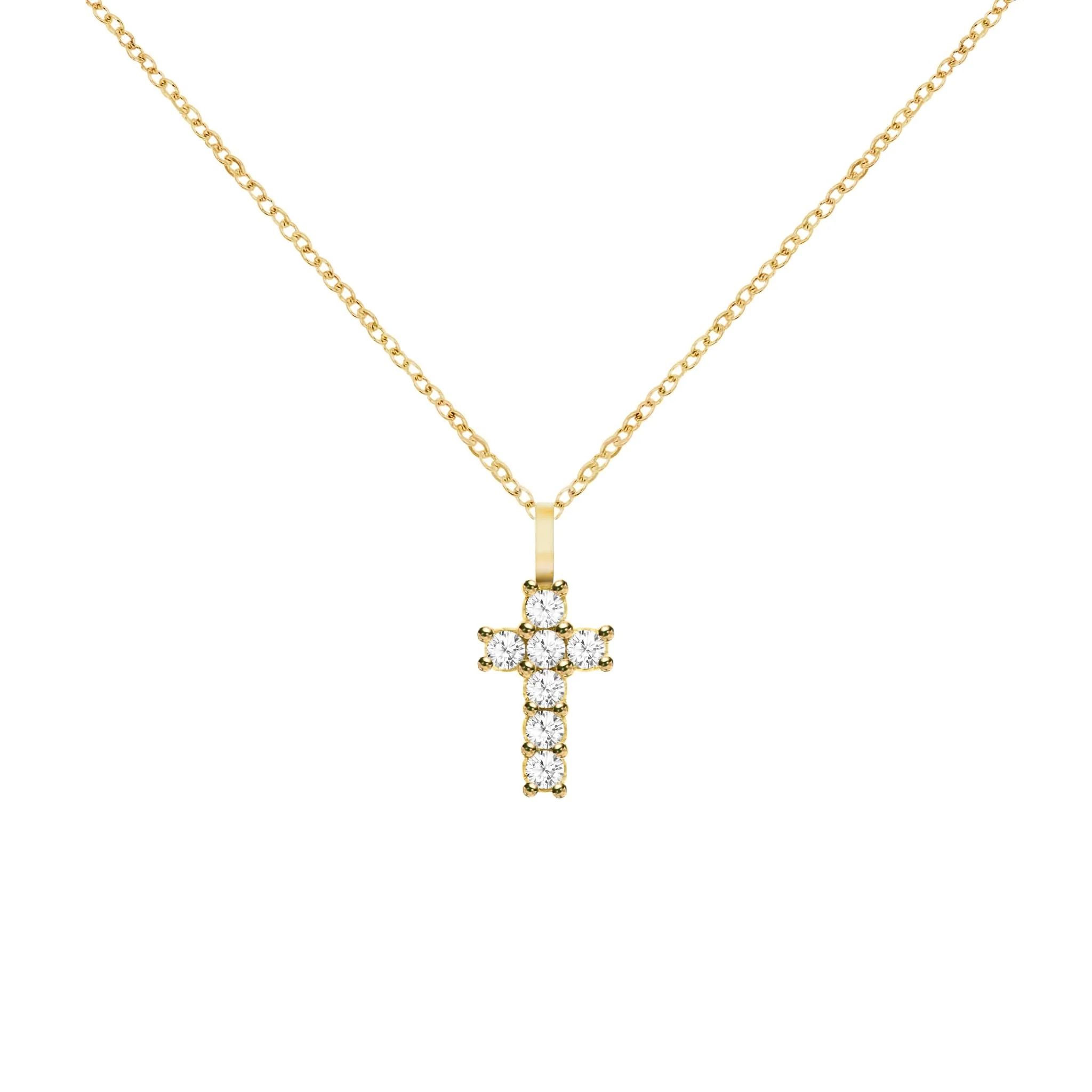 Rosecliff Small Cross Pendant in 14k Gold - Image 5