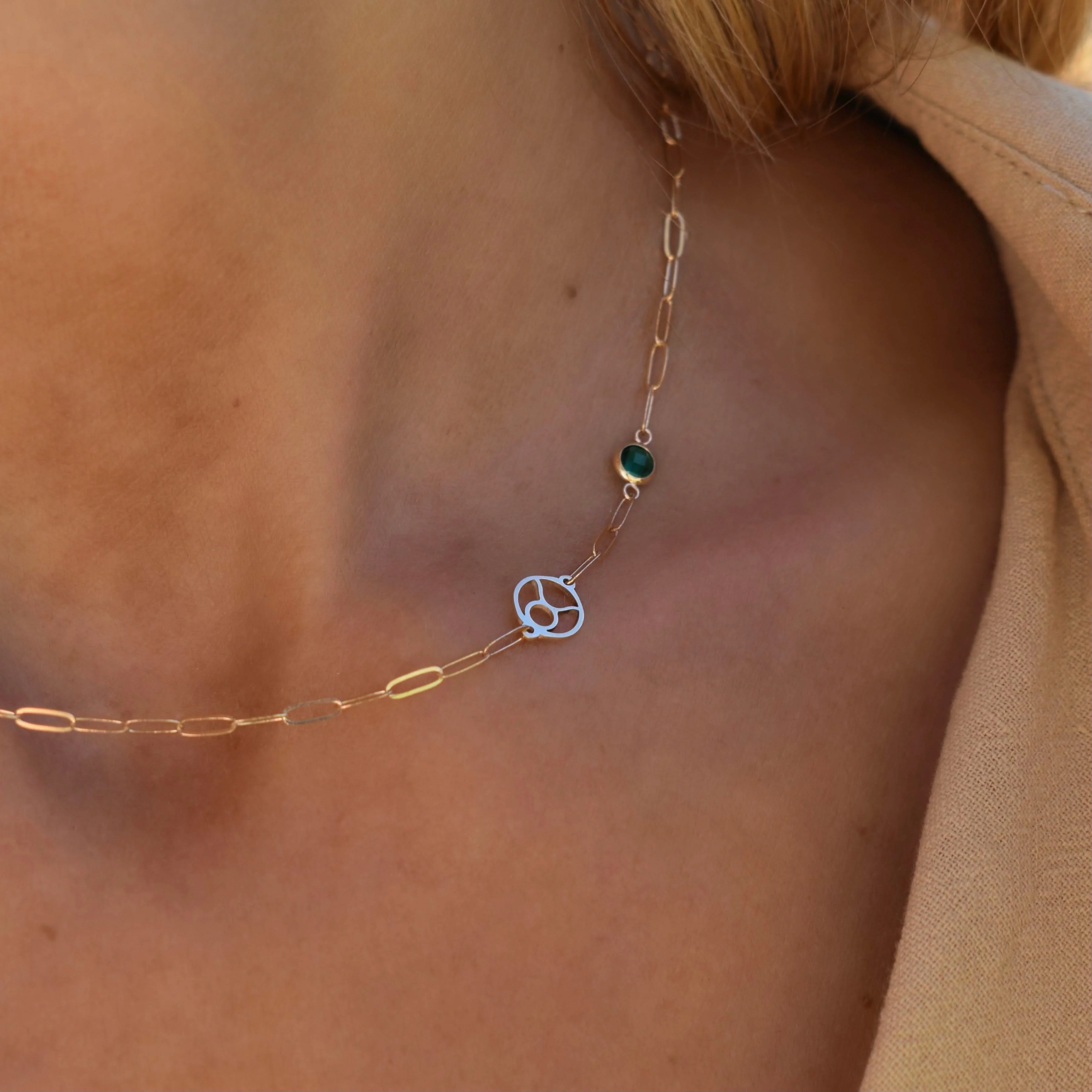 Taurus & Birthstone Necklace on Adelaide Mini in 14k Gold - Image 3