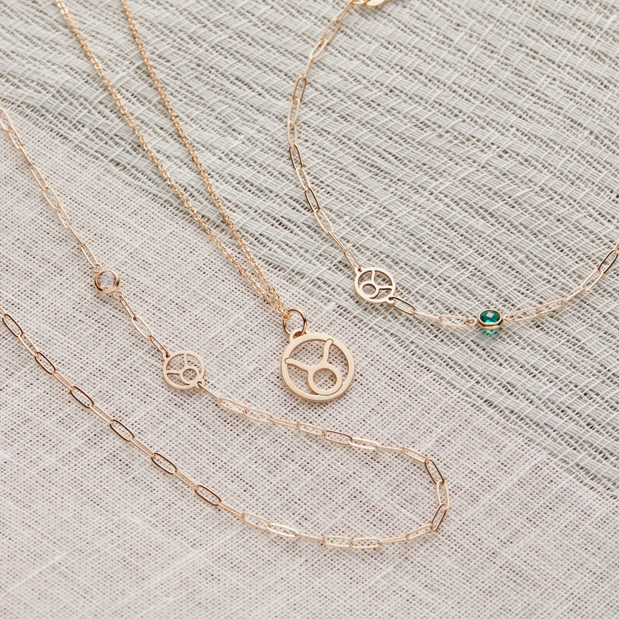 Zodiac & Birthstone Adelaide Mini Necklace in 14k Gold - Image 8