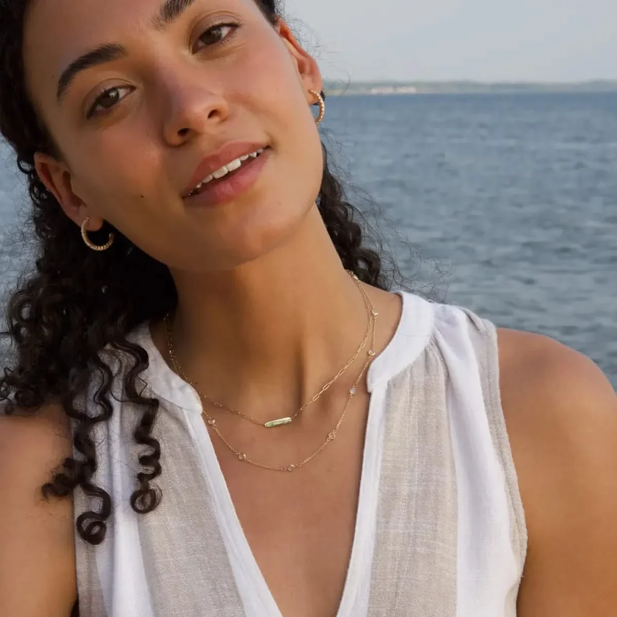 Bayberry 11 Moonstone Necklace in 14k Gold (June) - Image 10