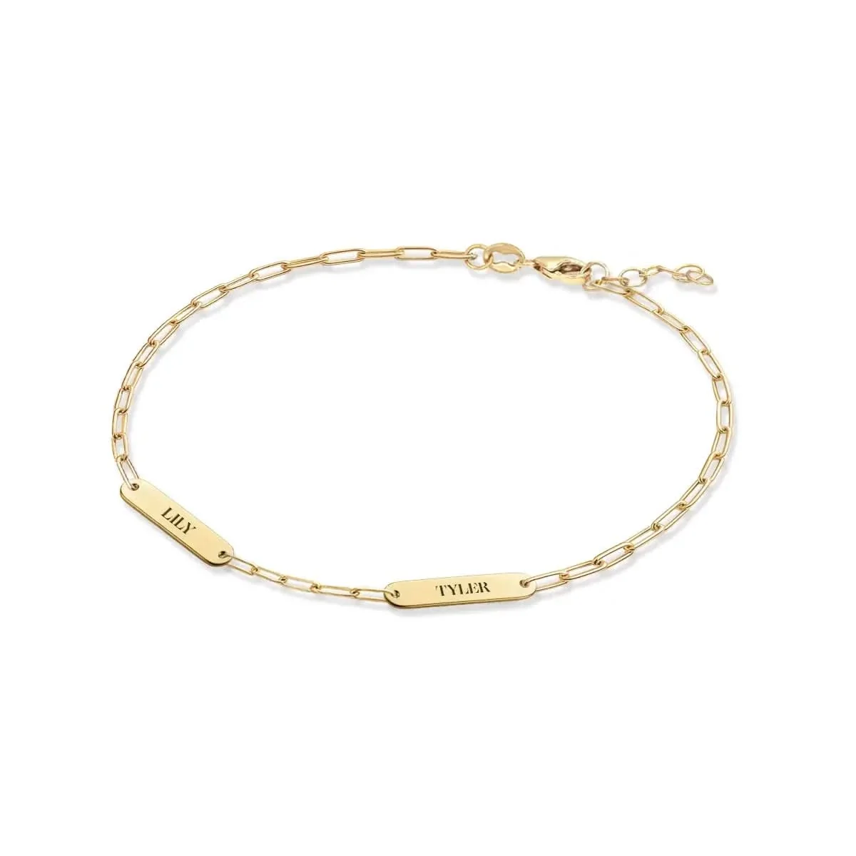 Petite 2 Nameplate Bracelet on Adelaide Mini in 14k Gold - Image 4