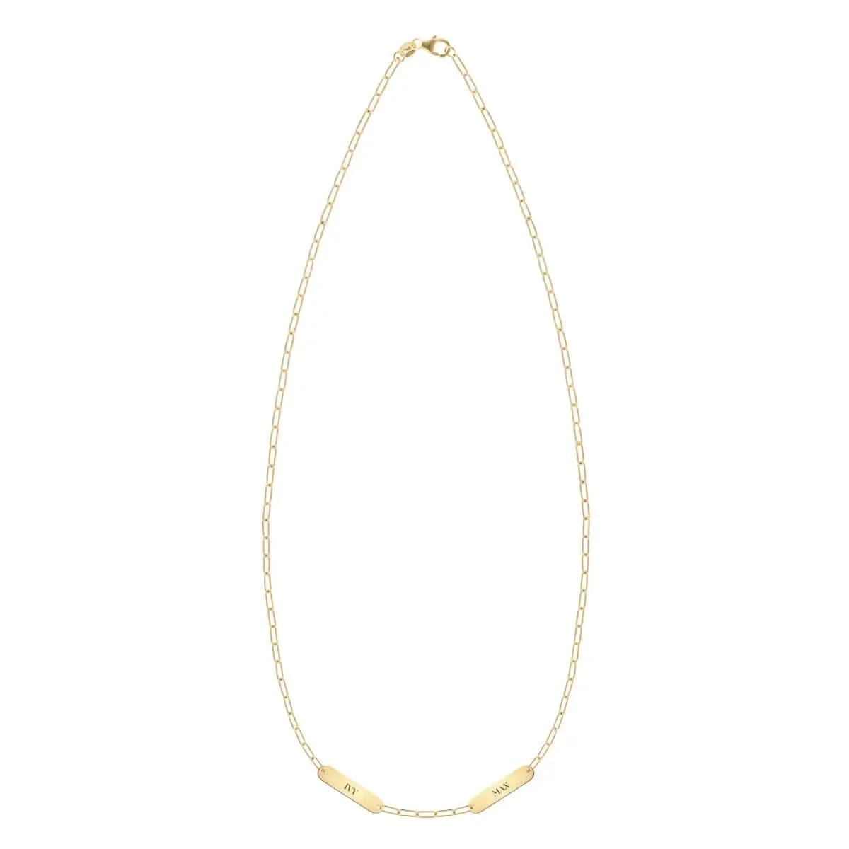 Petite 2 Nameplate Necklace on Adelaide Mini in 14k Gold - Image 5