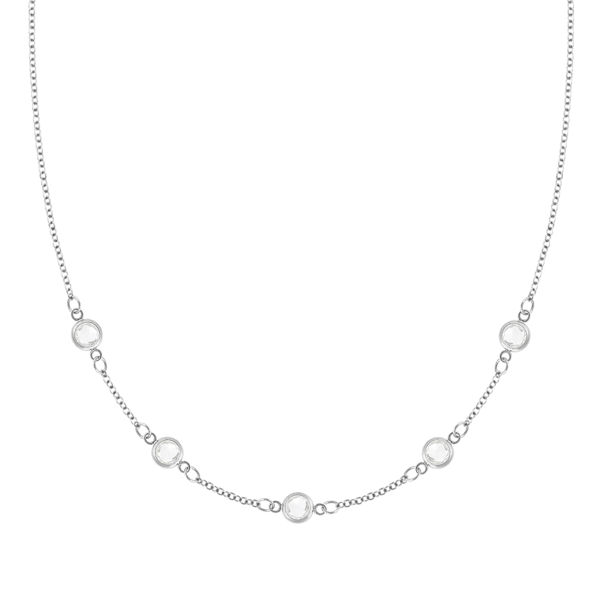 Petite 5 Birthstone Necklace in 14k Gold - Image 7