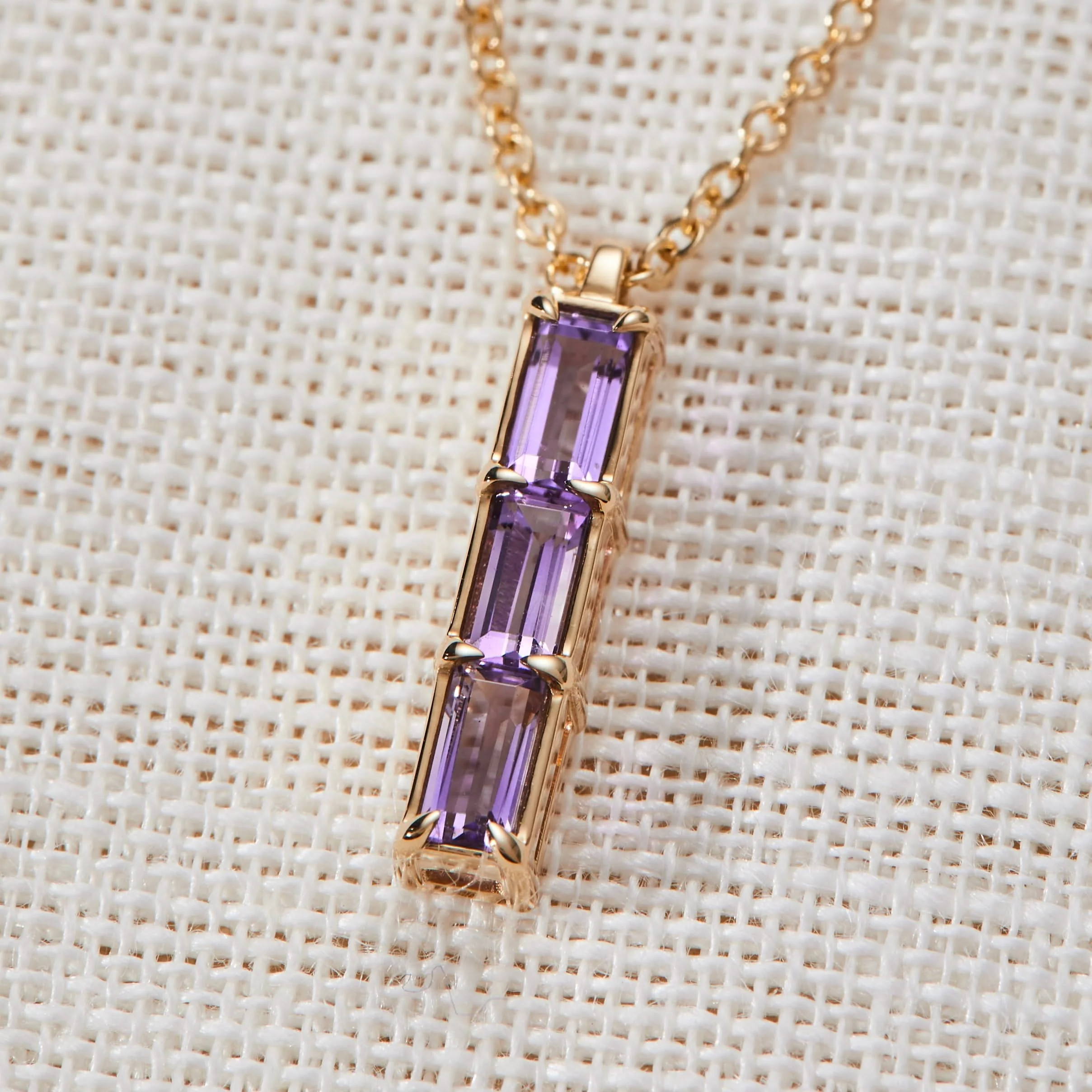 Providence 3 Amethyst Pendant in 14k Gold (February) - Image 9