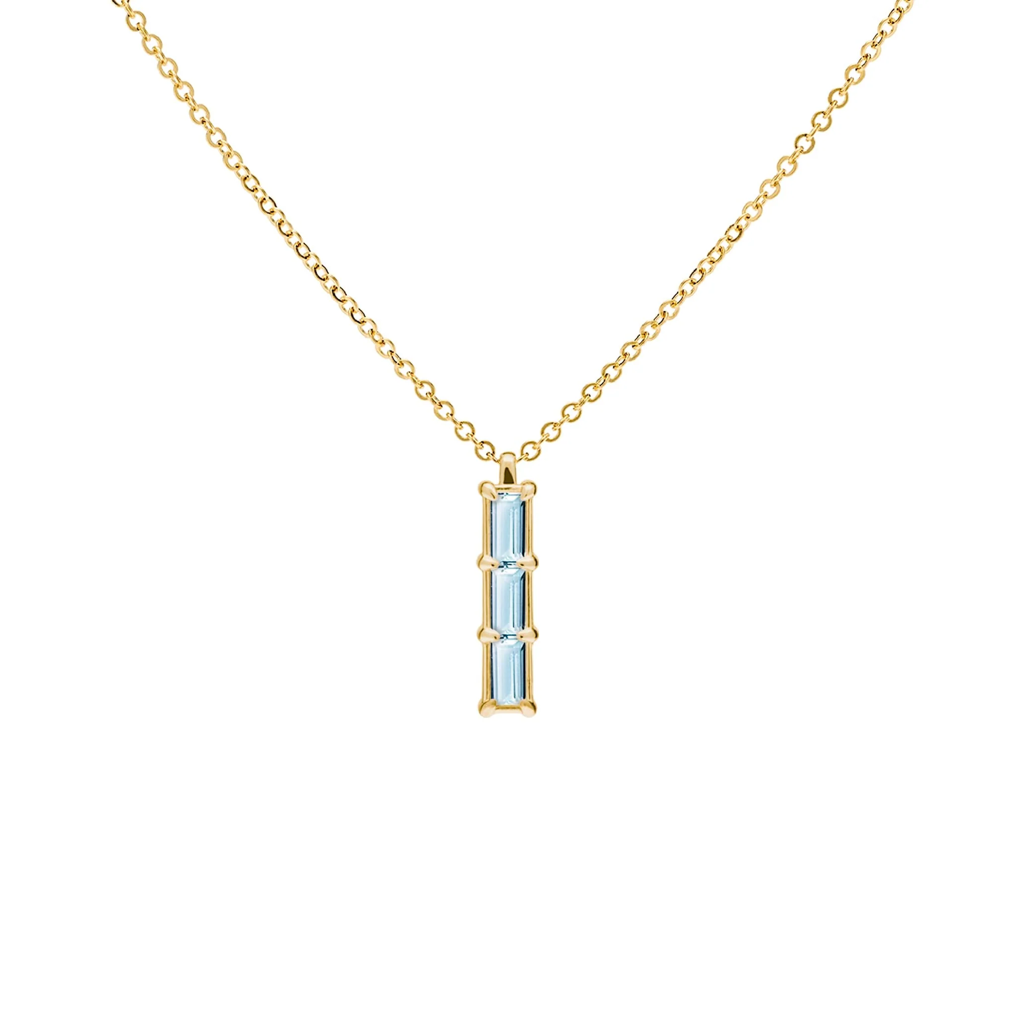 Providence 3 Nantucket Blue Topaz Pendant in 14k Gold (December)