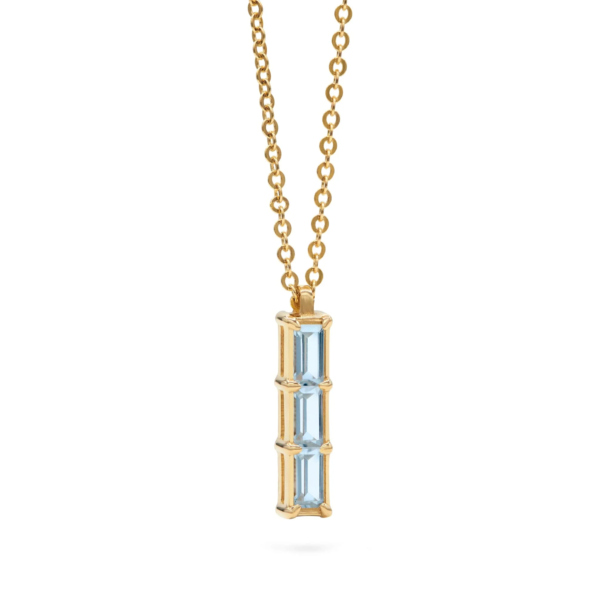 Providence 3 Nantucket Blue Topaz Pendant in 14k Gold (December) - Image 4