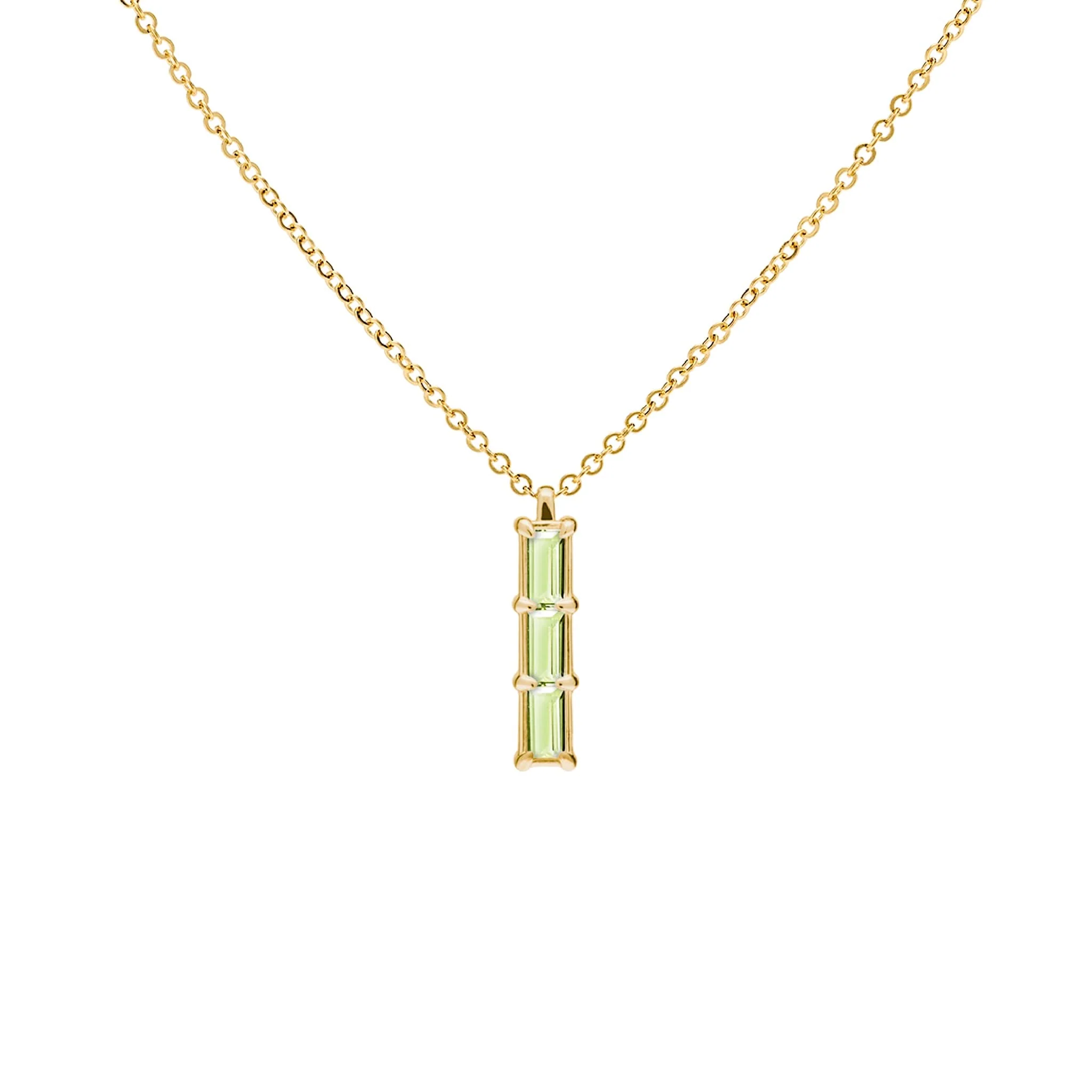 Providence 3 Peridot Pendant in 14k Gold (August)