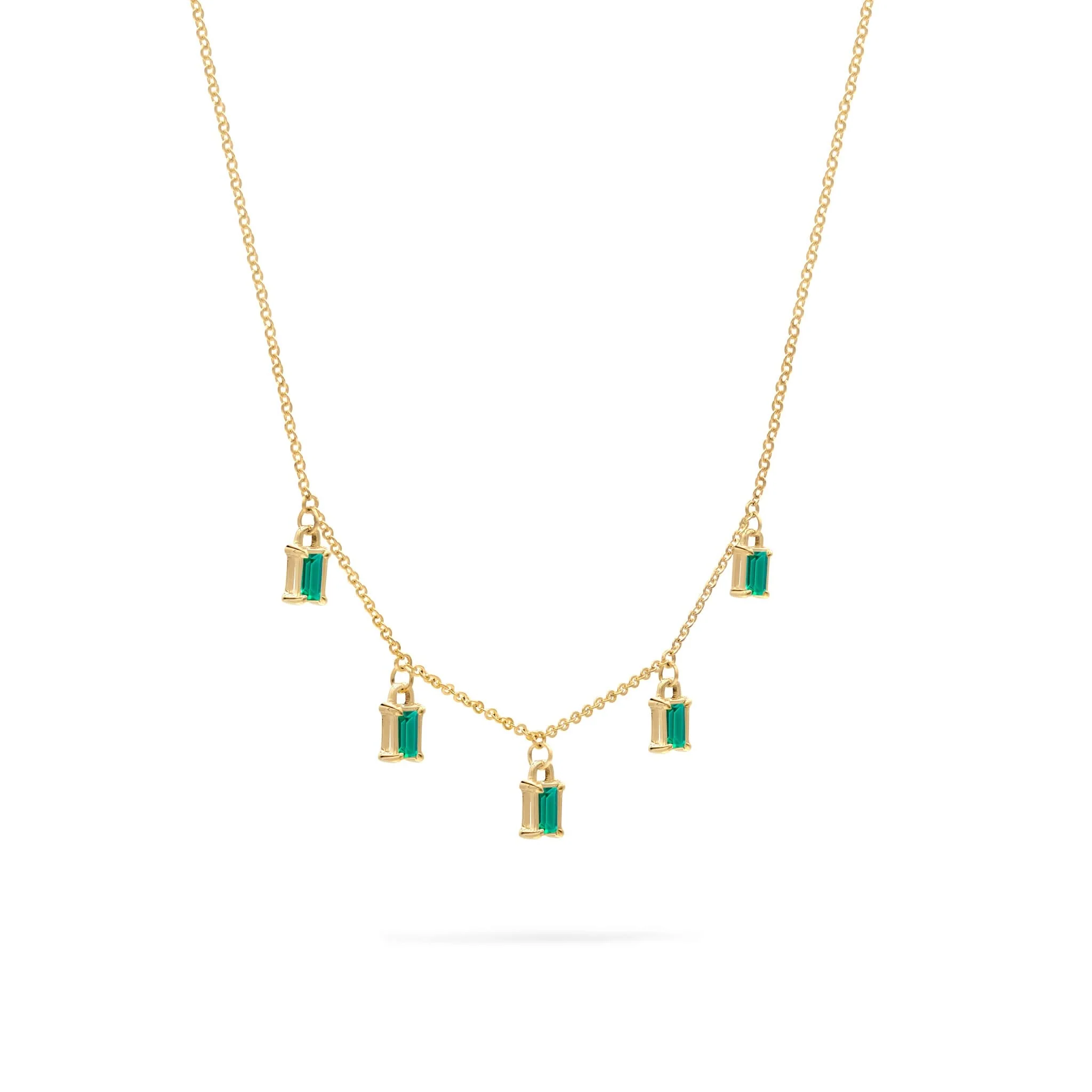 Providence 5 Emerald Drop Necklace in 14k Gold (May) - Image 4
