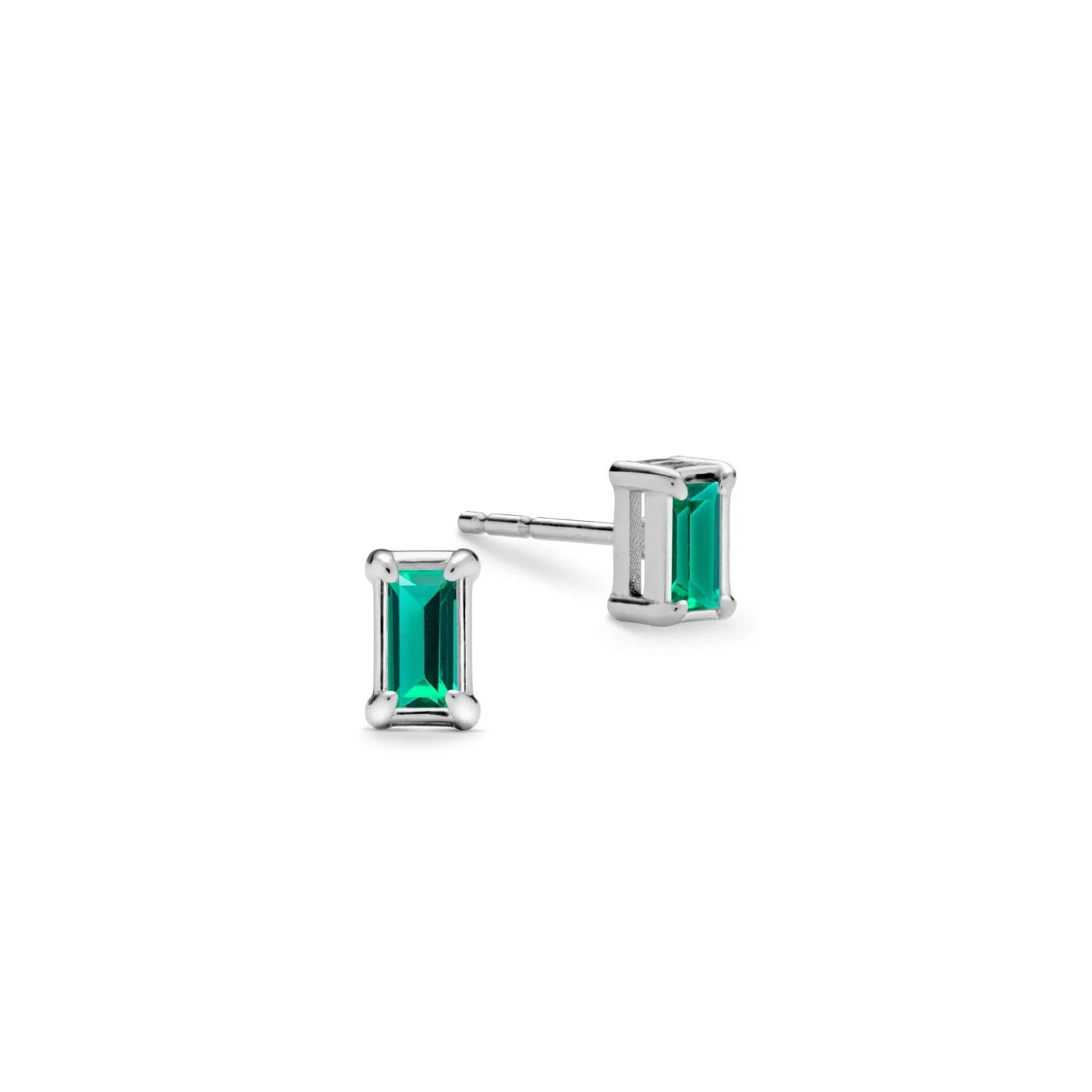 Providence Emerald Stud Earrings in 14k Gold (May) - Image 5