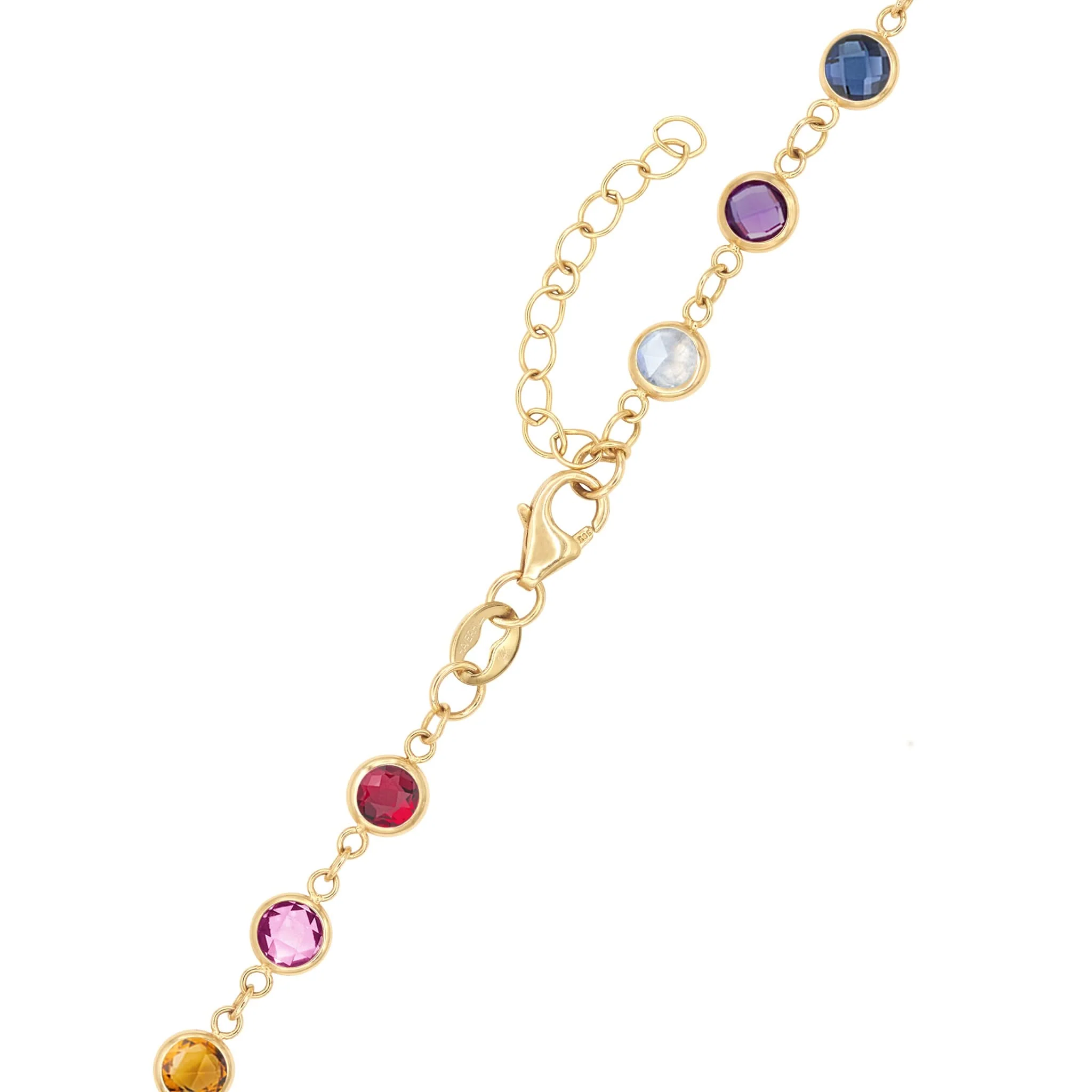 Rainbow Large Peace Sign Newport Necklace in 14k Gold - Image 3