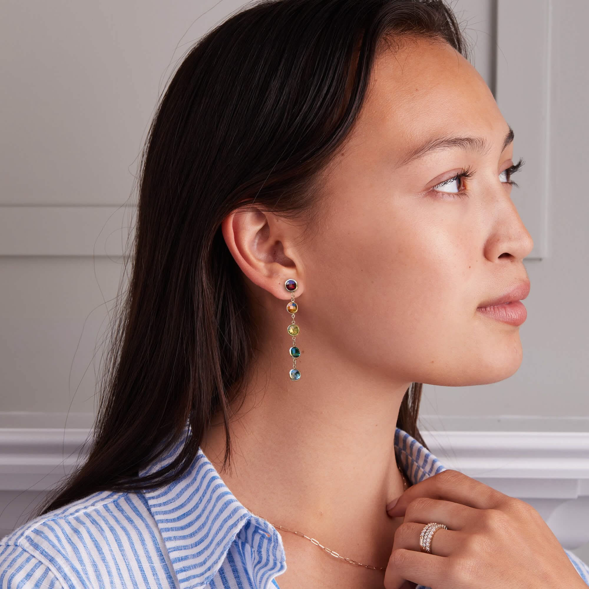 Rainbow Newport Grand Earrings in 14k Gold - Image 3