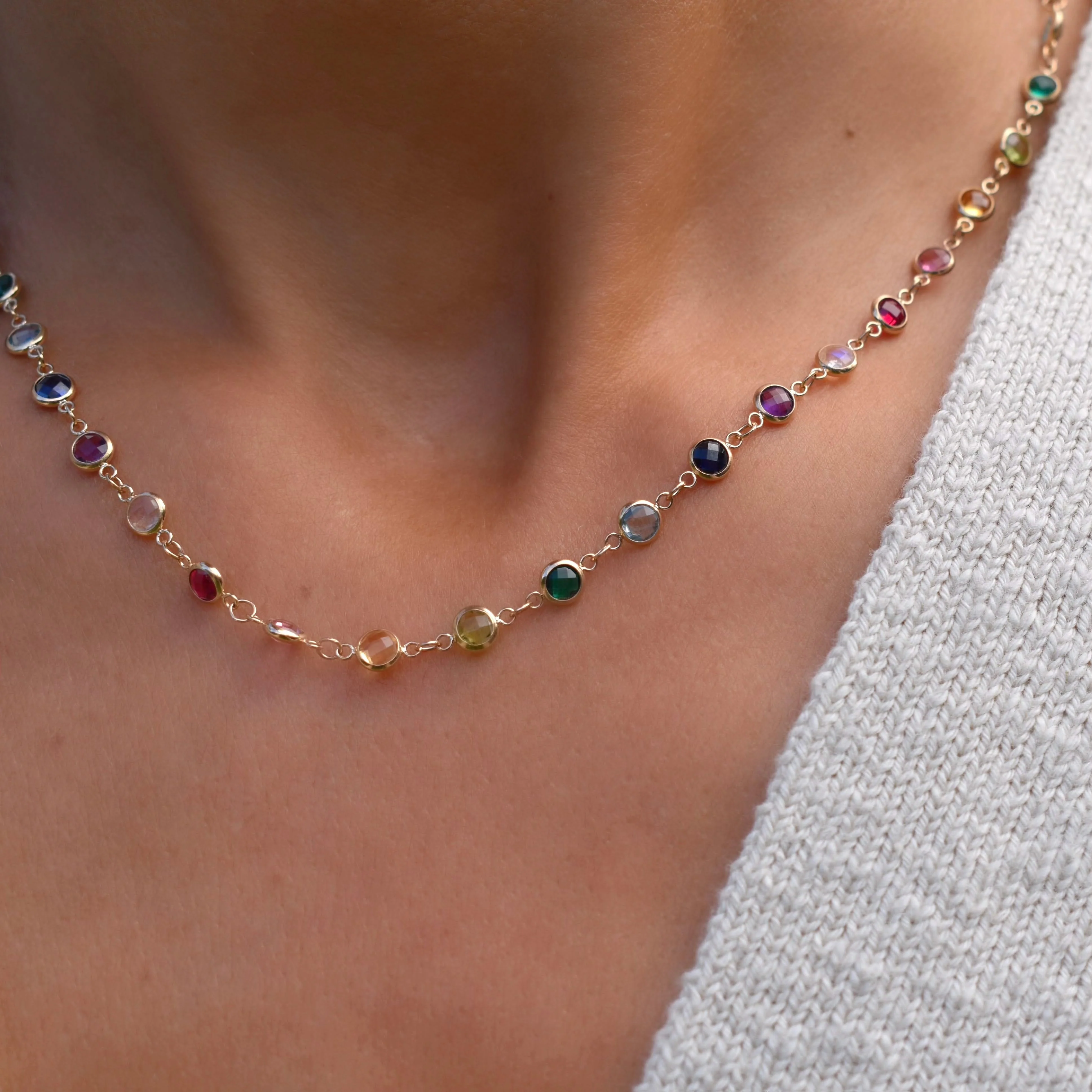 Rainbow Newport Necklace in 14k Gold - Image 3