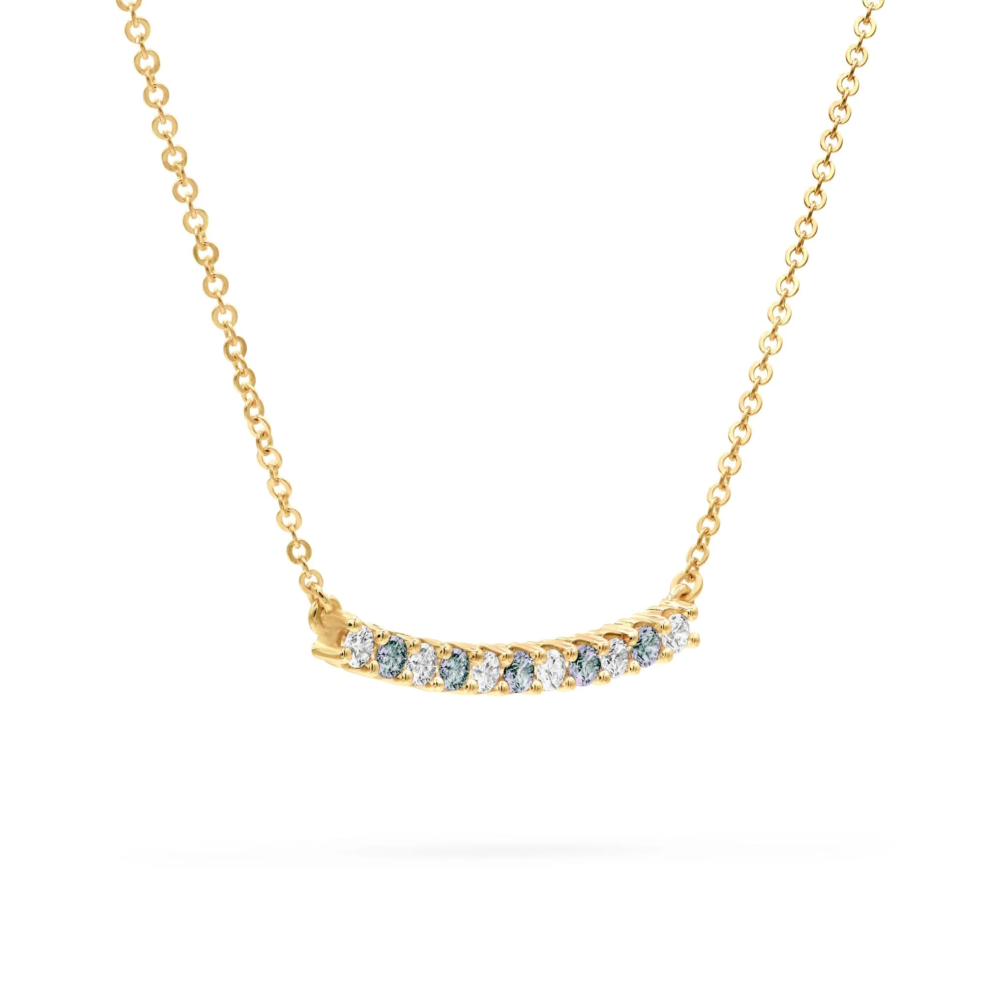 Rosecliff Diamond & Alexandrite Bar Necklace in 14k Gold (June) - Image 4