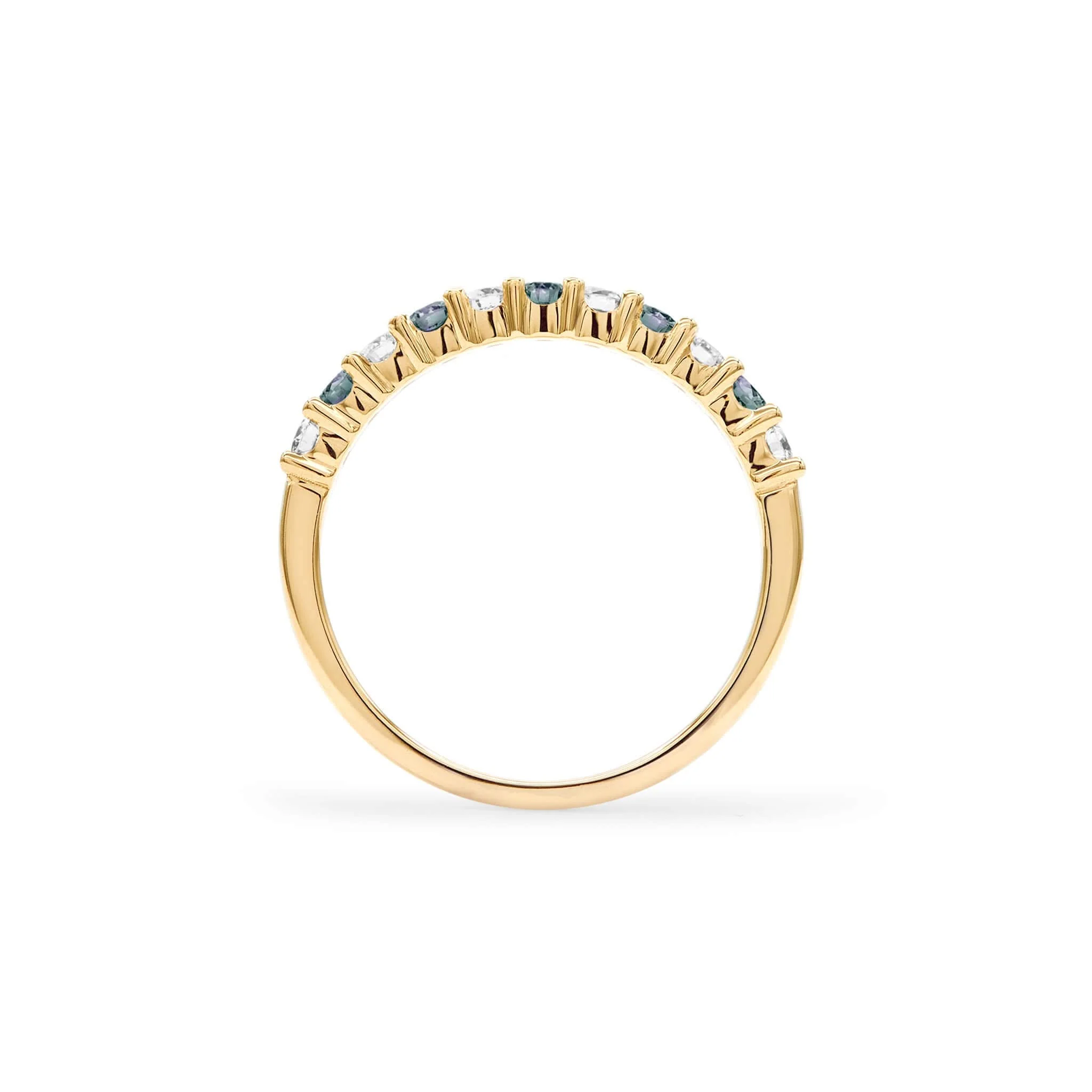 Rosecliff Diamond & Alexandrite Stackable Ring in 14k Gold (June) - Image 4