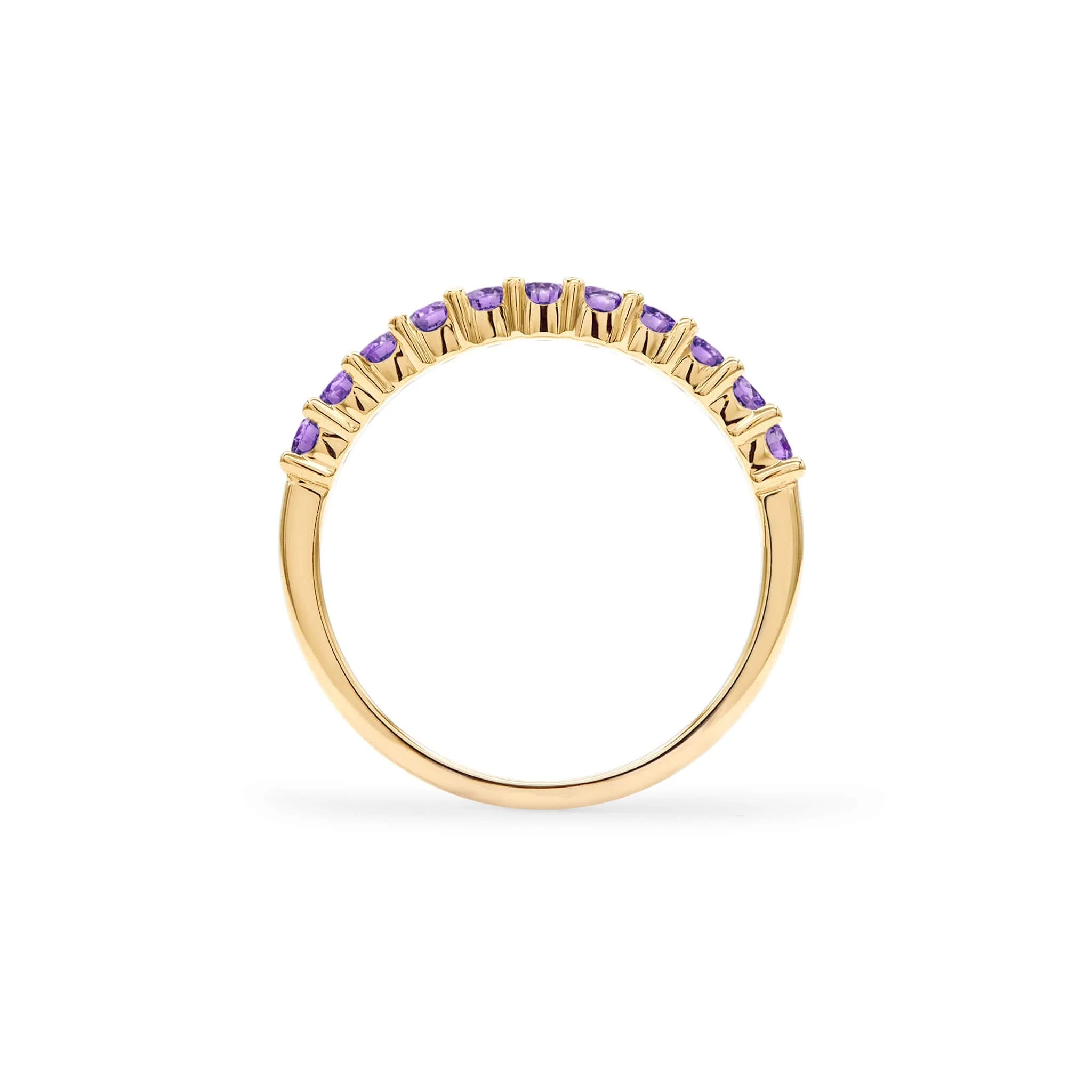 Rosecliff Amethyst Stackable Ring in 14k Gold (February) - Image 4