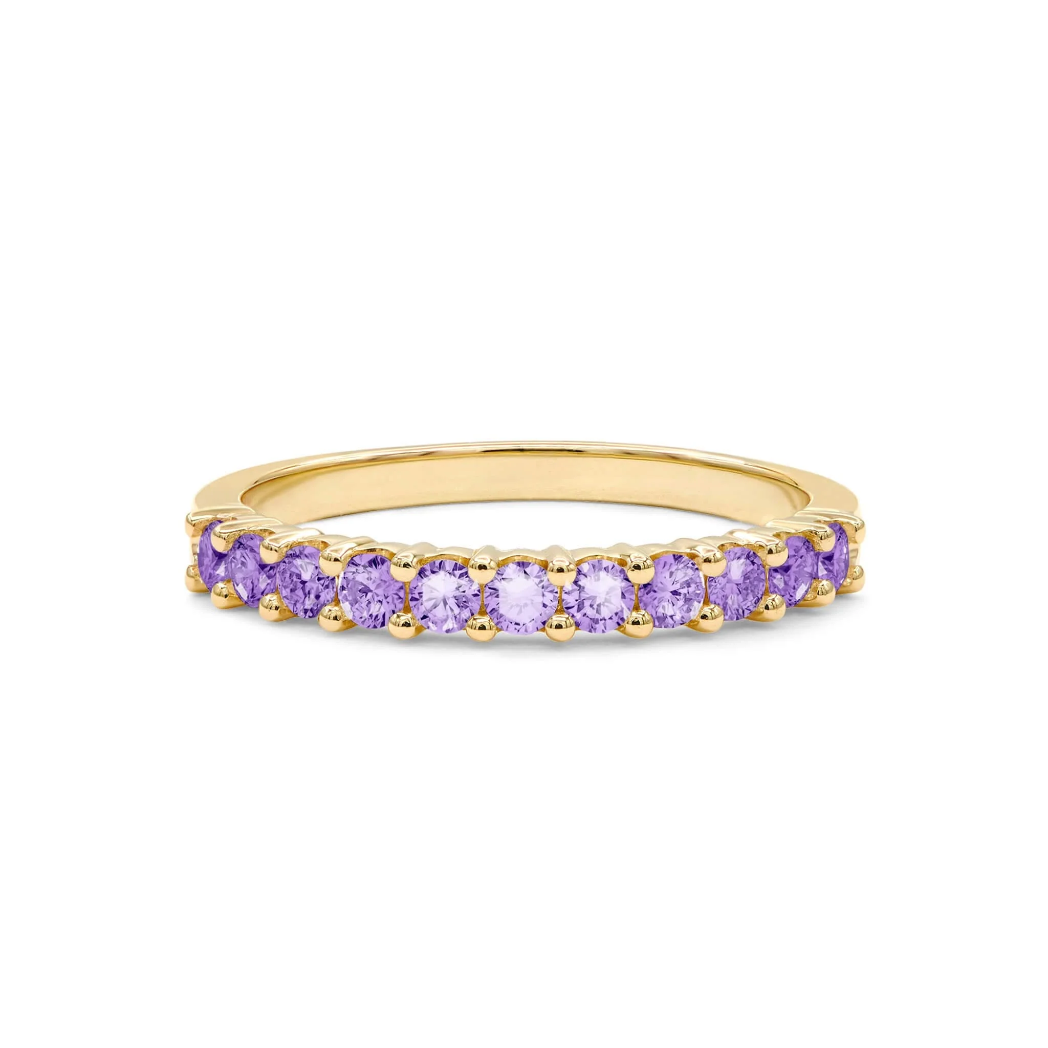 Rosecliff Amethyst Stackable Ring in 14k Gold (February) - Image 5