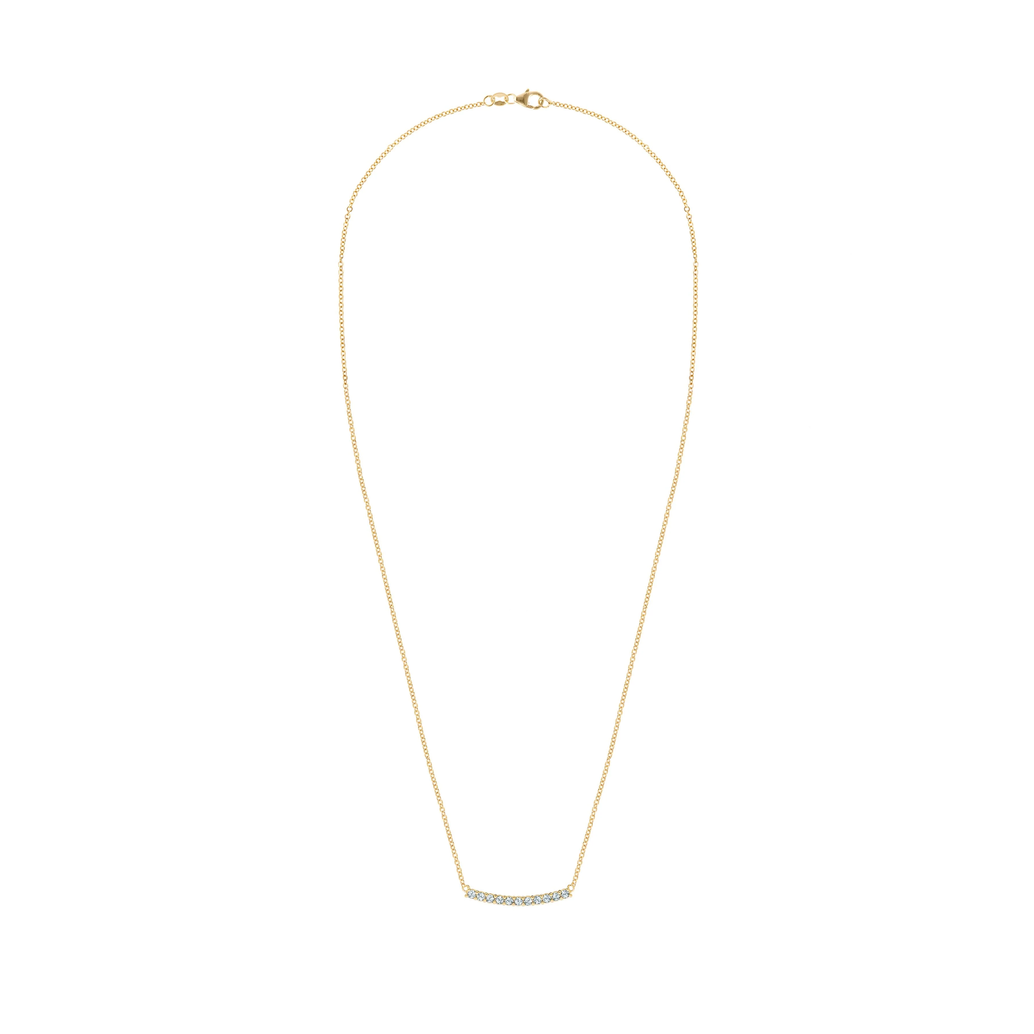 Rosecliff Aquamarine Bar Necklace in 14k Gold (March) - Image 5
