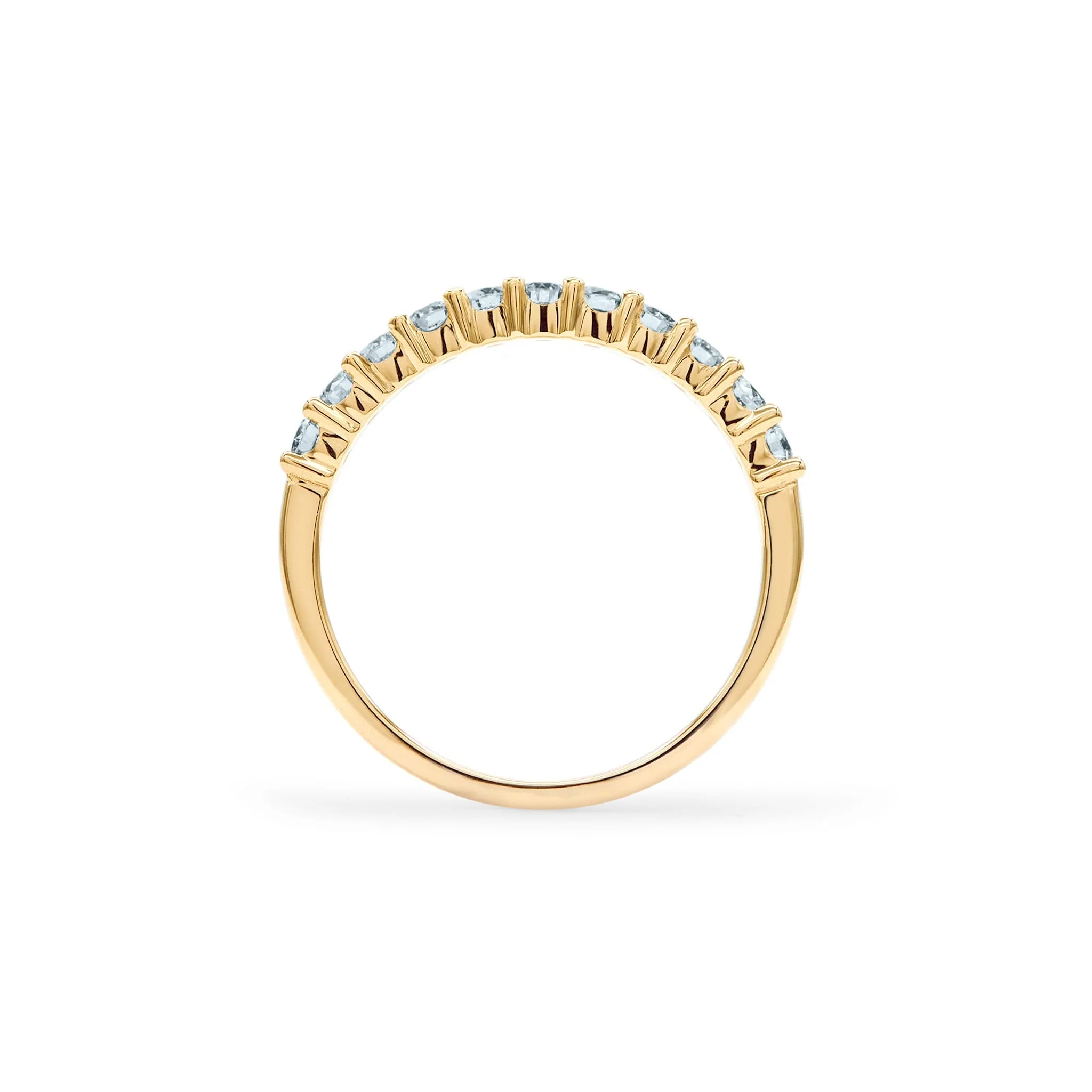 Rosecliff Aquamarine Stackable Ring in 14k Gold (March) - Image 4