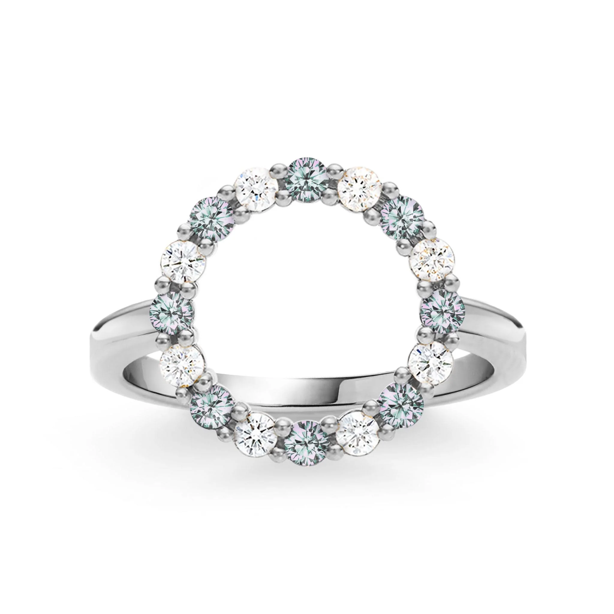 Rosecliff Circle Diamond & Alexandrite Ring in 14k Gold (June) - Image 4