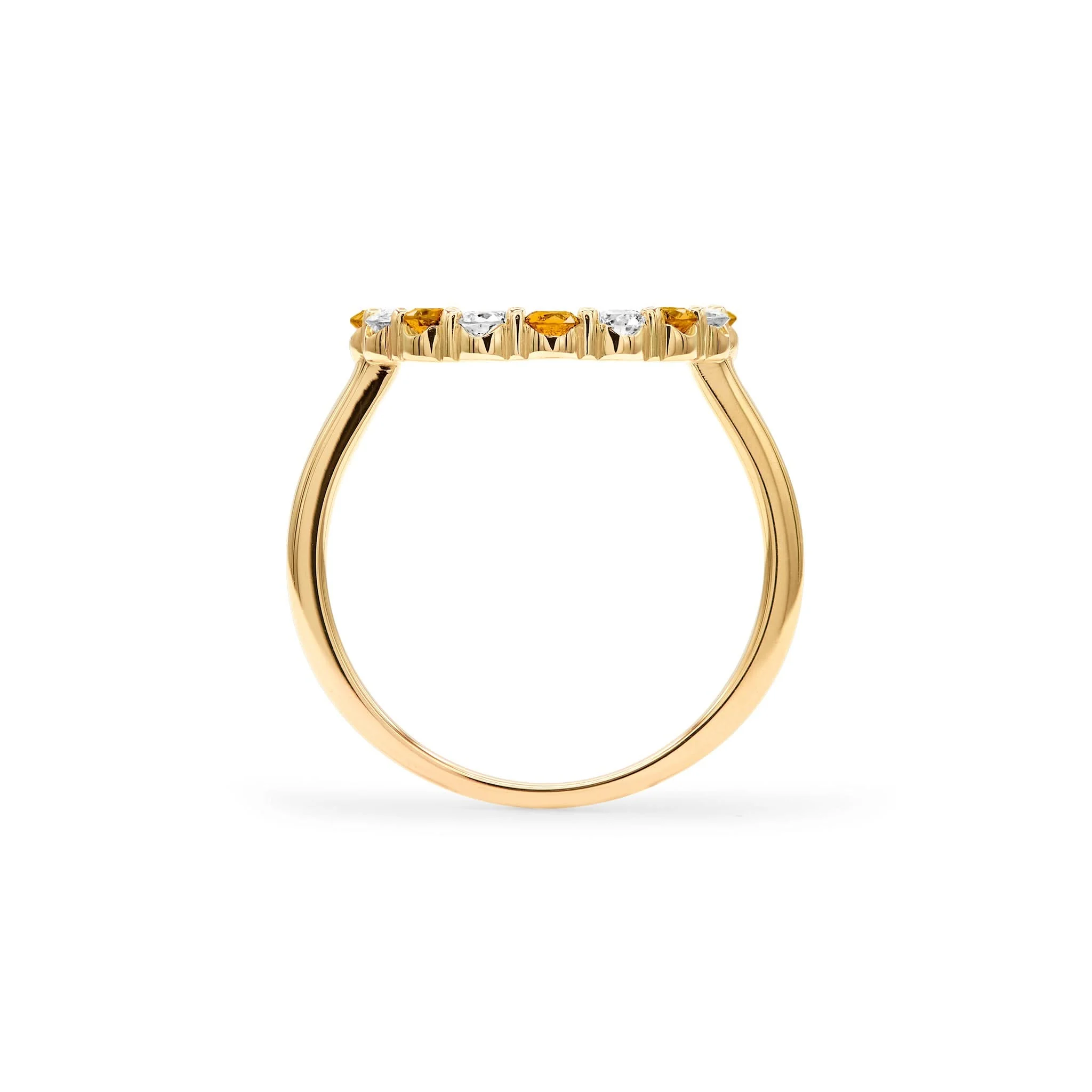 Rosecliff Circle Diamond & Citrine Ring in 14k Gold (November) - Image 4