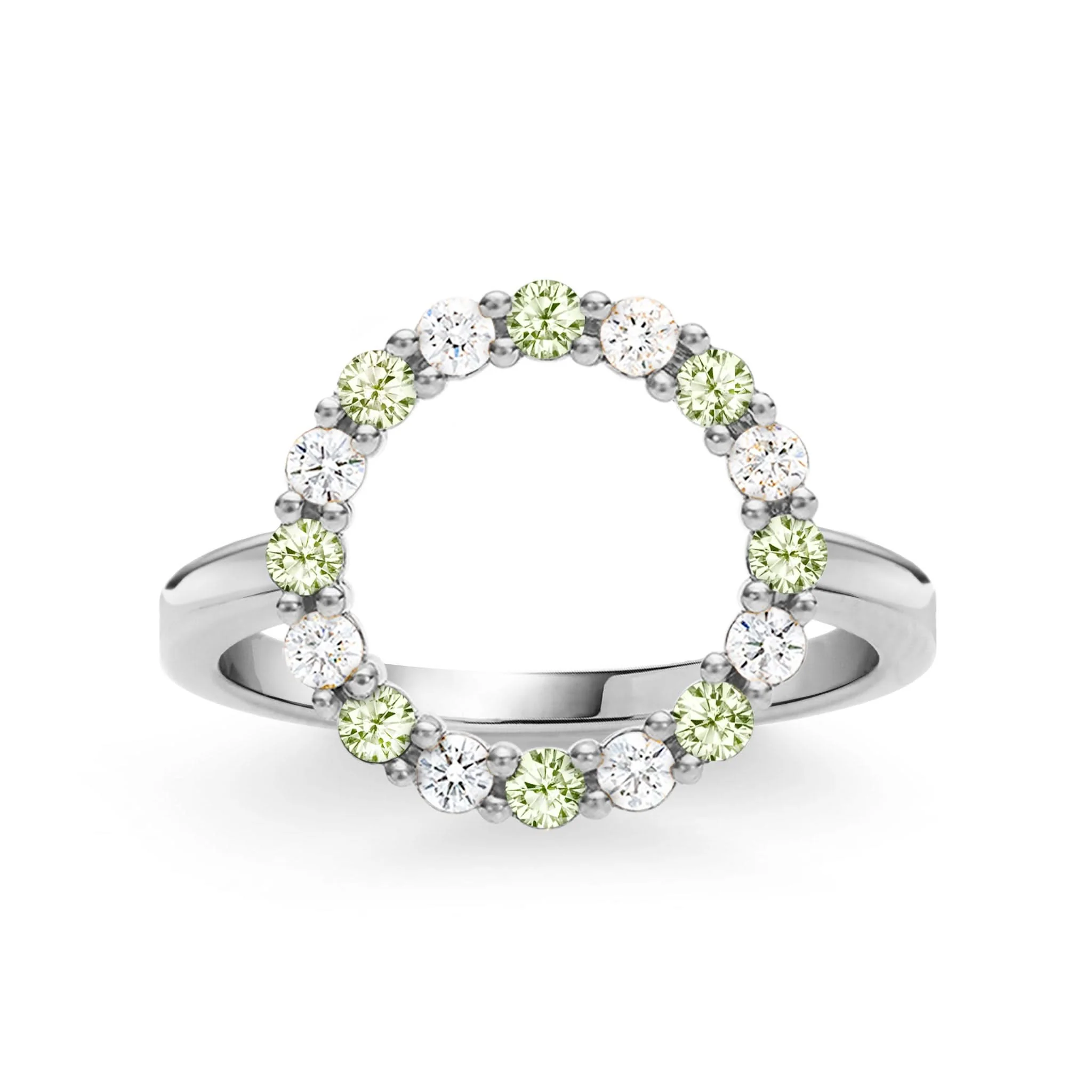 Rosecliff Circle Diamond & Peridot Ring in 14k Gold (August) - Image 5